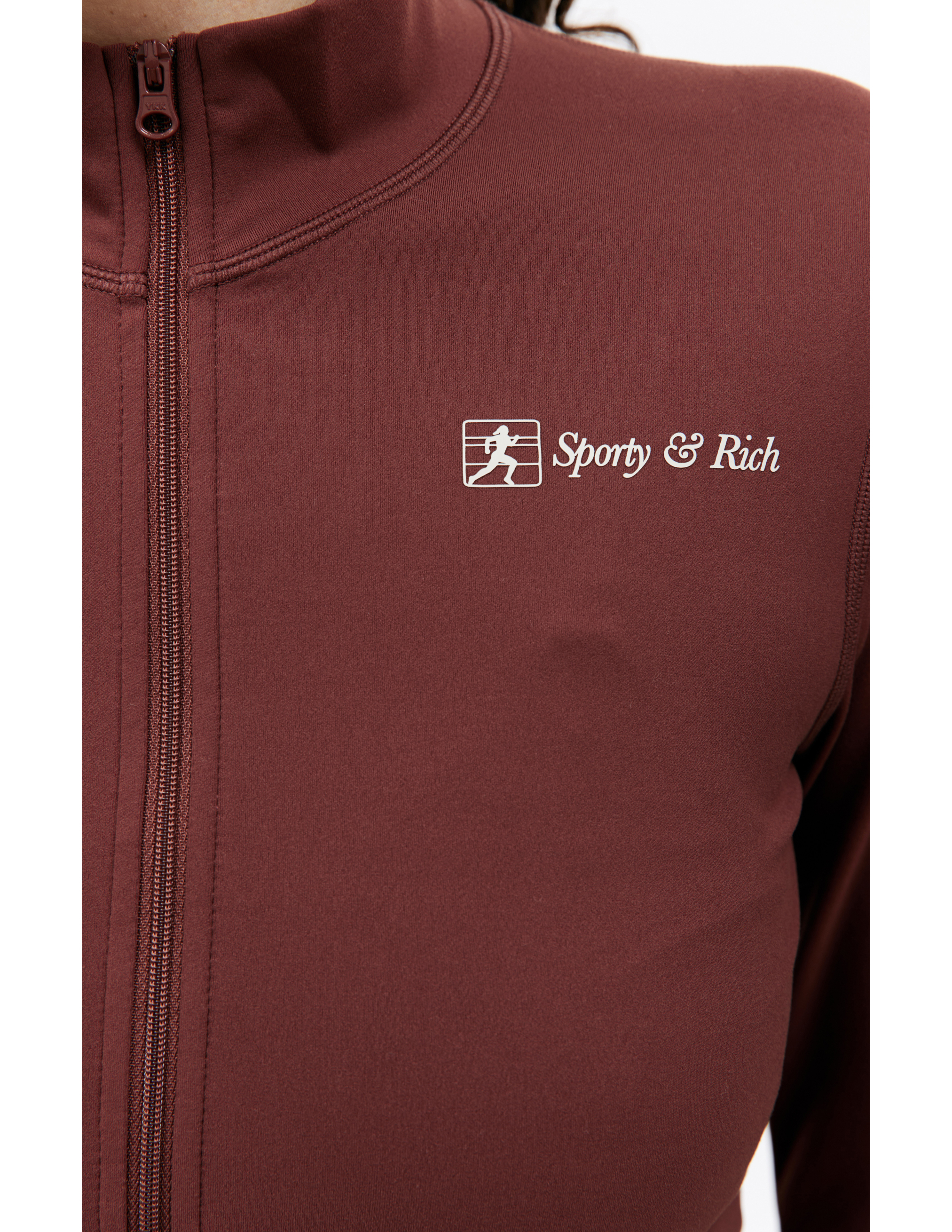 Shop Sporty And Rich Runner Active Zip Up Jacket In Burgundy