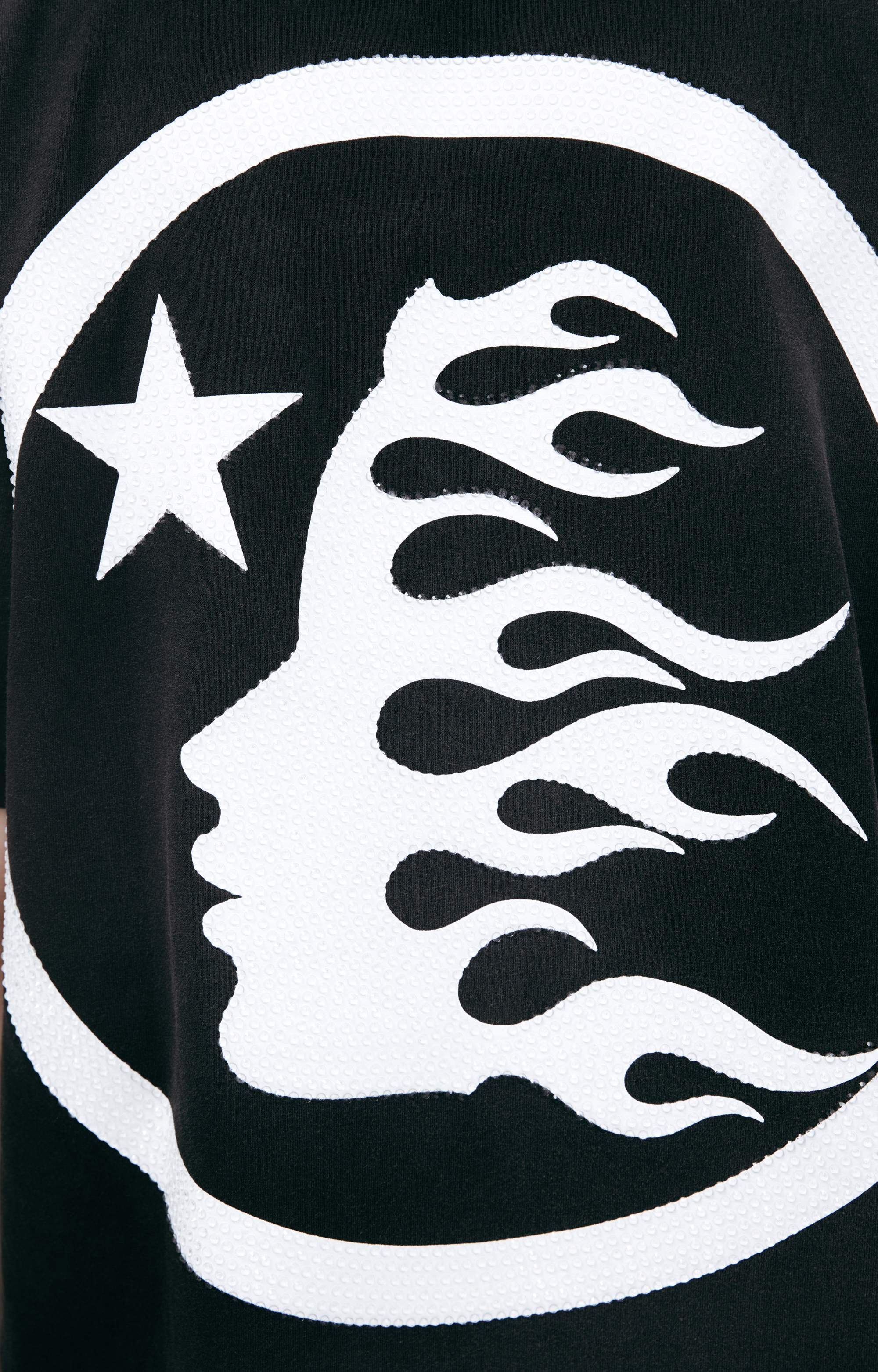 Buy Hellstar men black t-shirt with a rhinestone logo for $425 