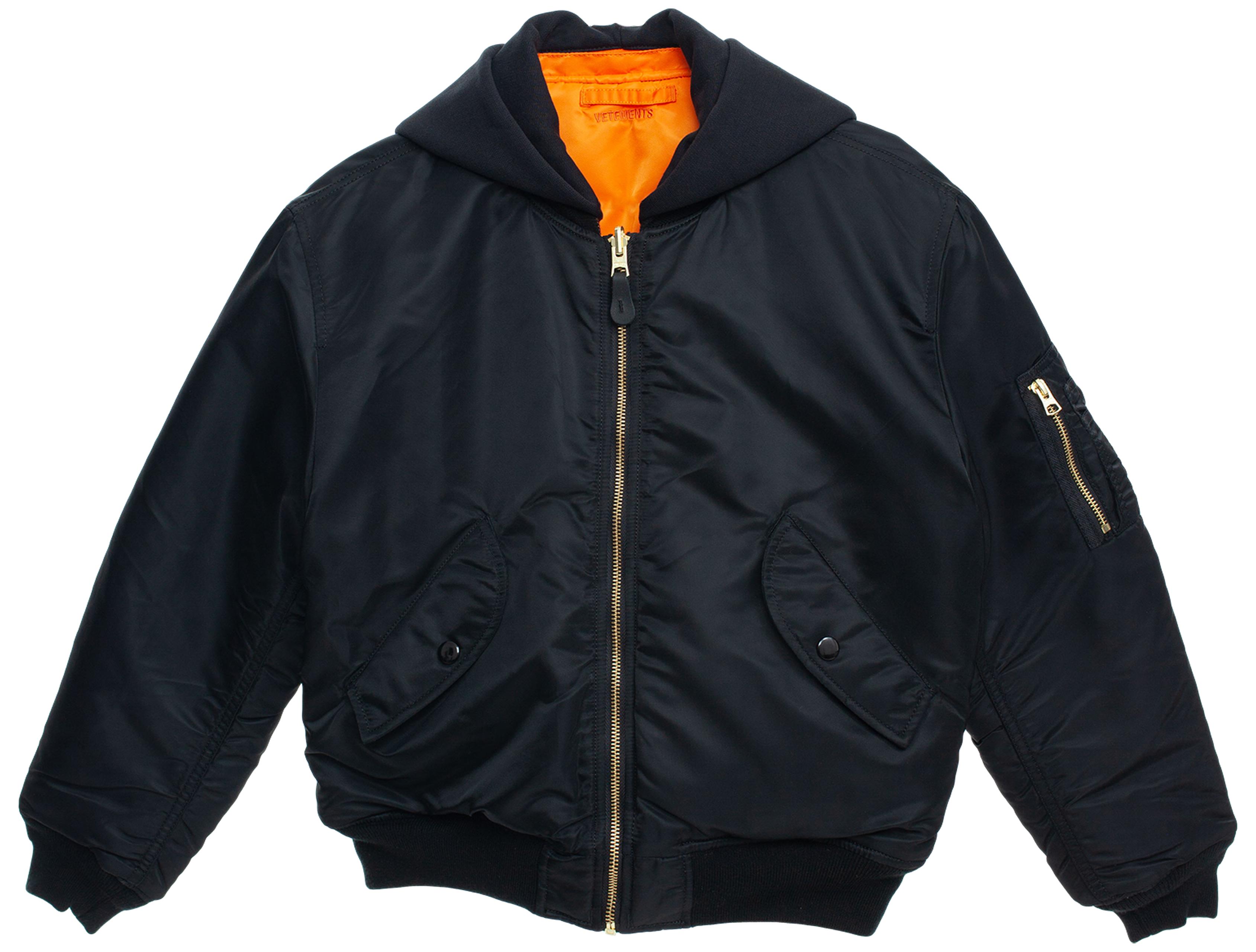 関税送料込【VETEMENTS】Vetements X Alpha Industries ブルゾン Vetements x Alpha Industrie Reversible Blue Fist Bomber