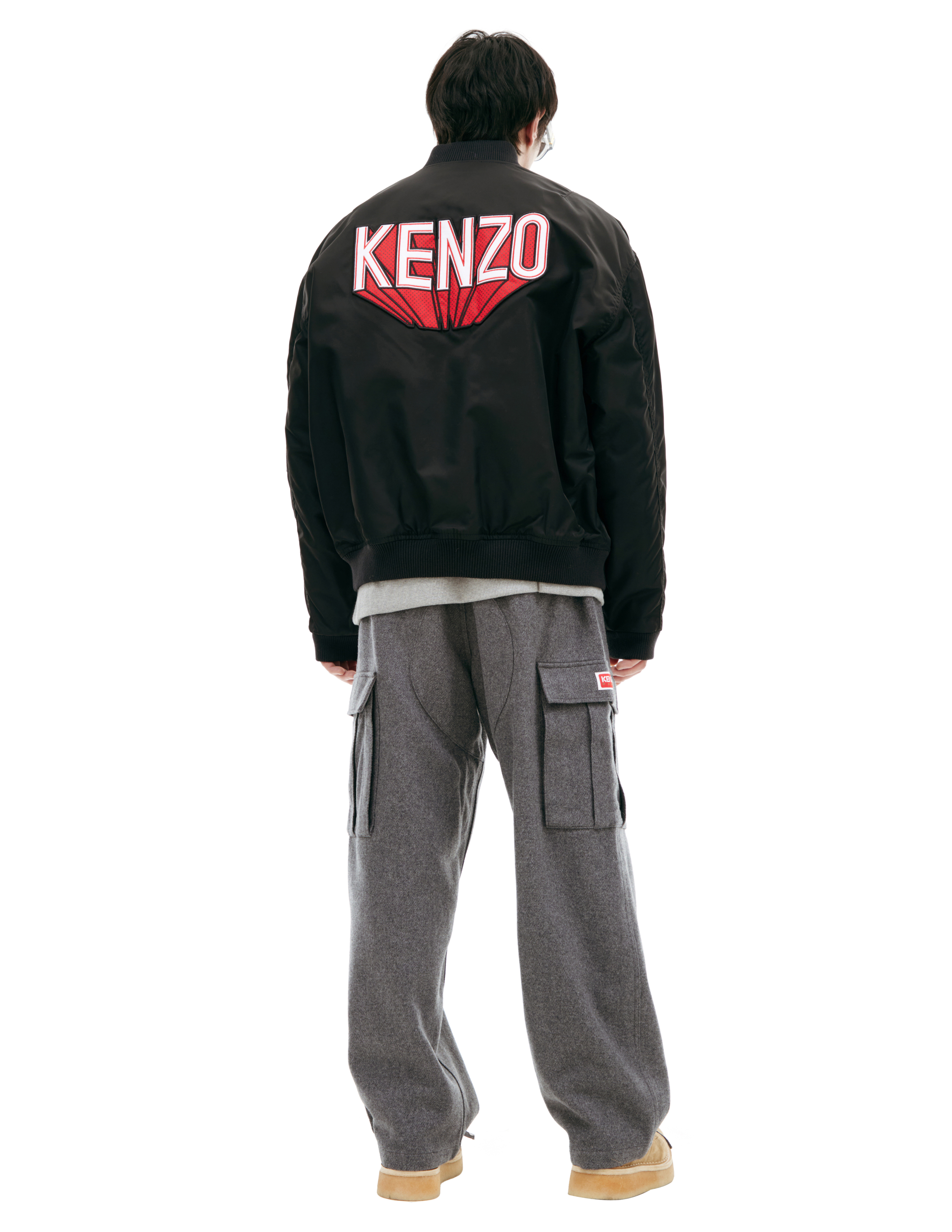 Kenzo Black Jacket With Patch In Black