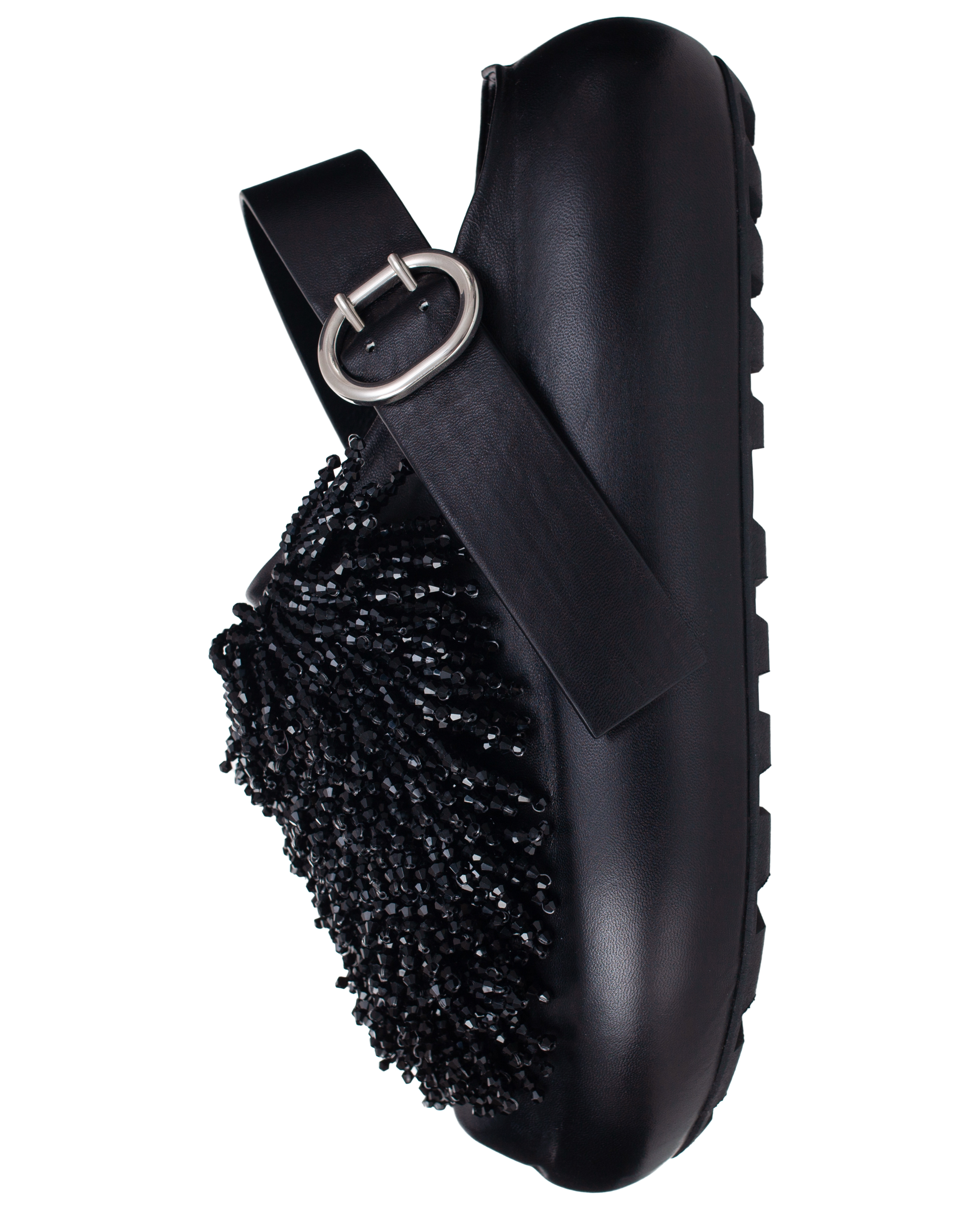 Buy Jil Sander women black beaded platform sandals for