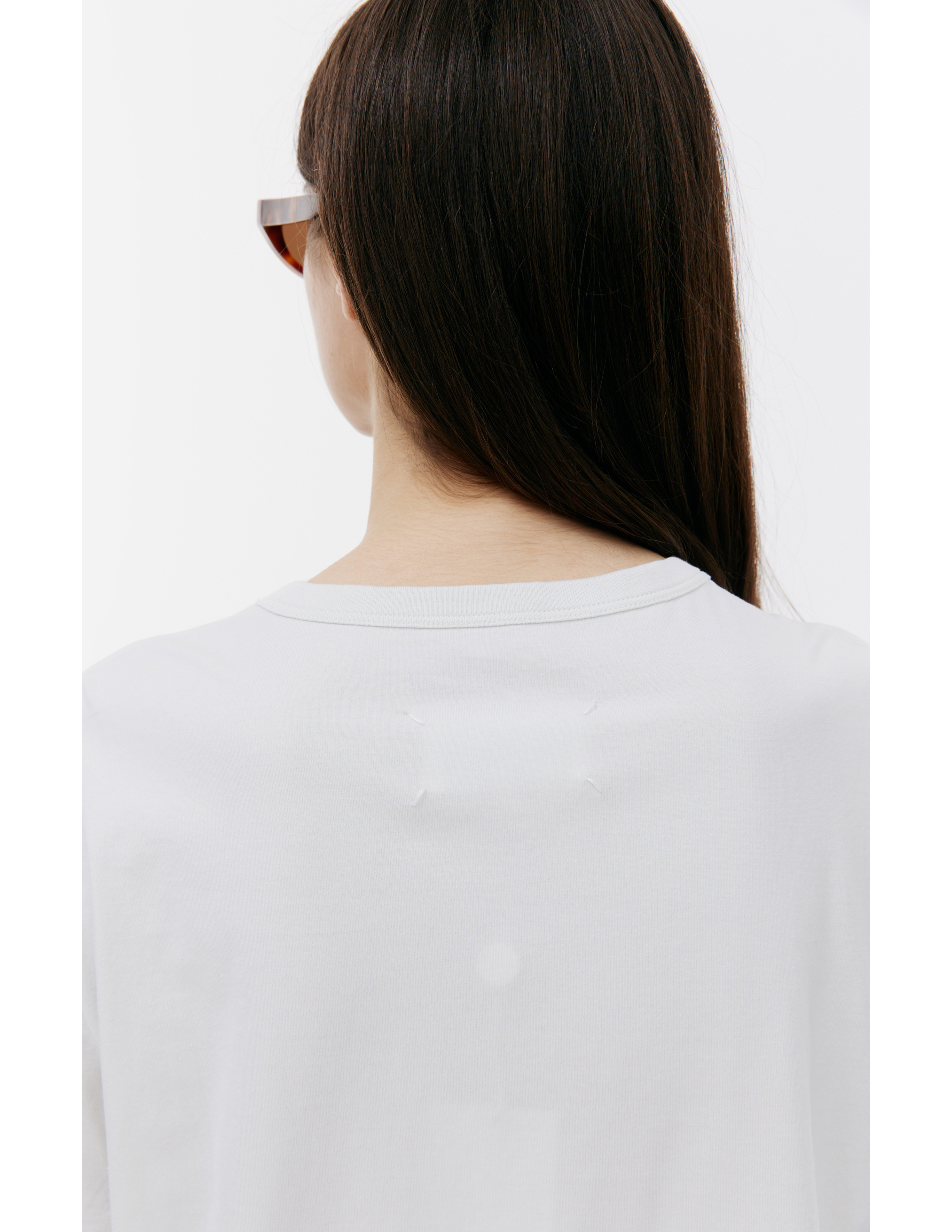 Shop Maison Margiela Logo Embroidered T-shirt In White