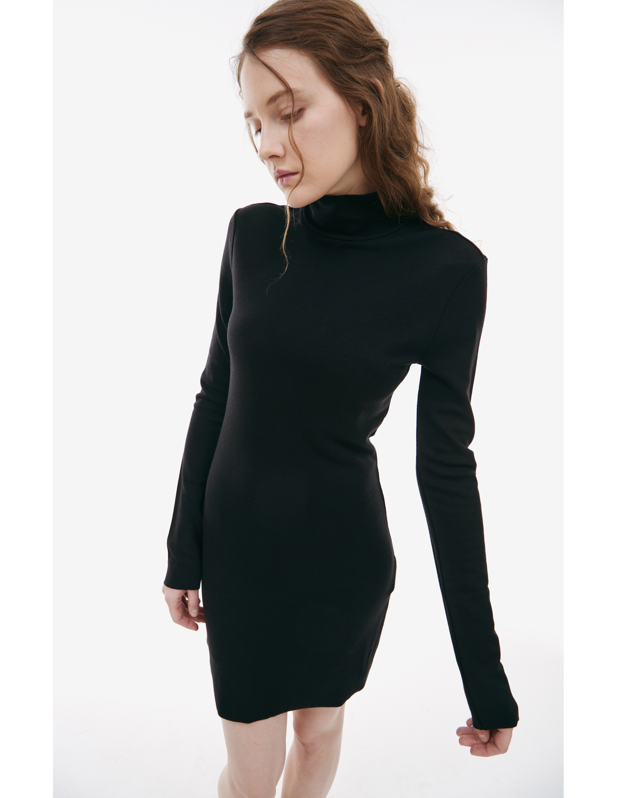 Shop Ami Alexandre Mattiussi Black Dress With High Collar