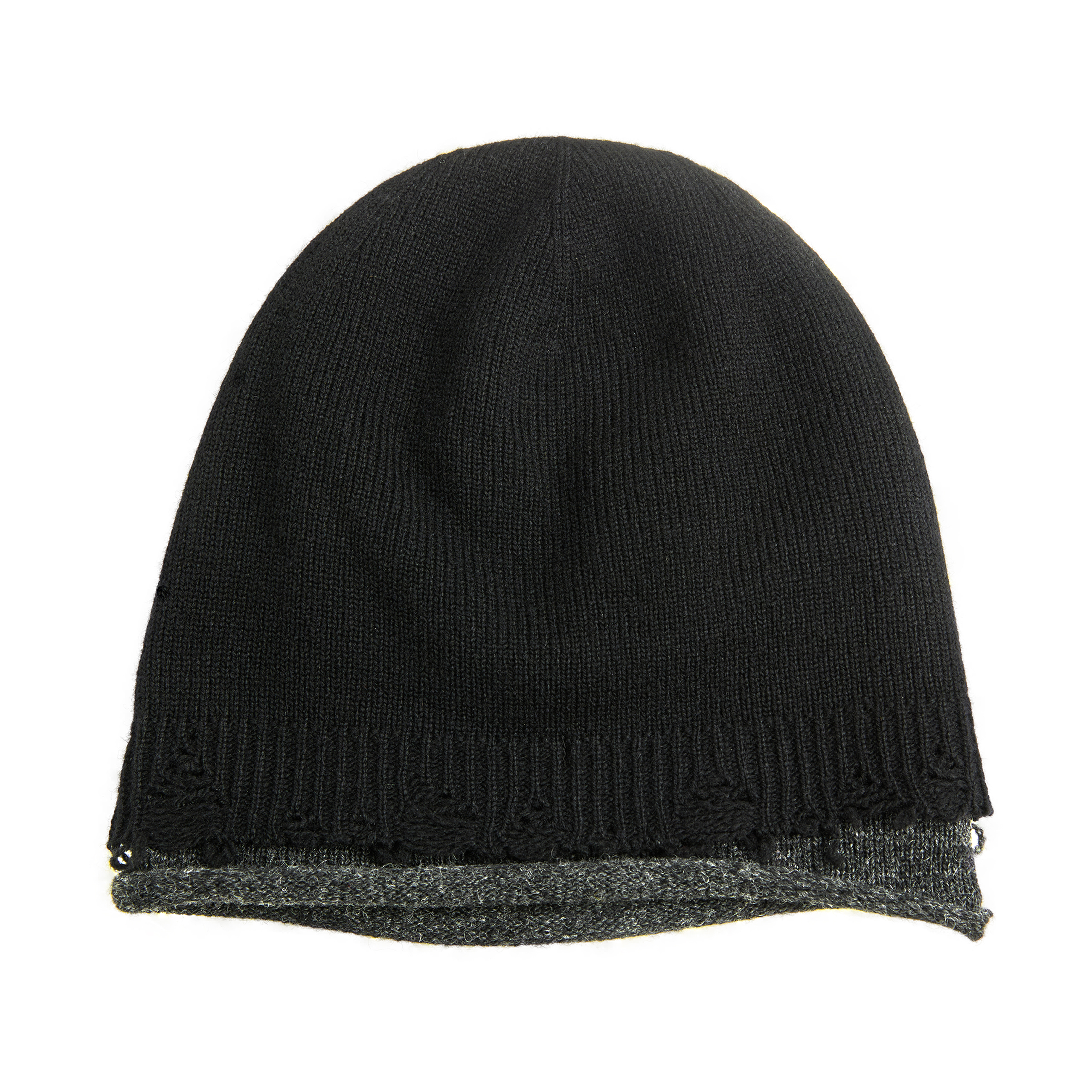 Y's Ripped Wool Beanie In Black
