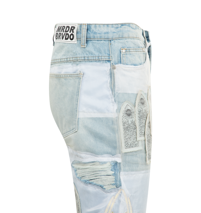 Buy Who Decides War men wdw winged organza denim pants for $756