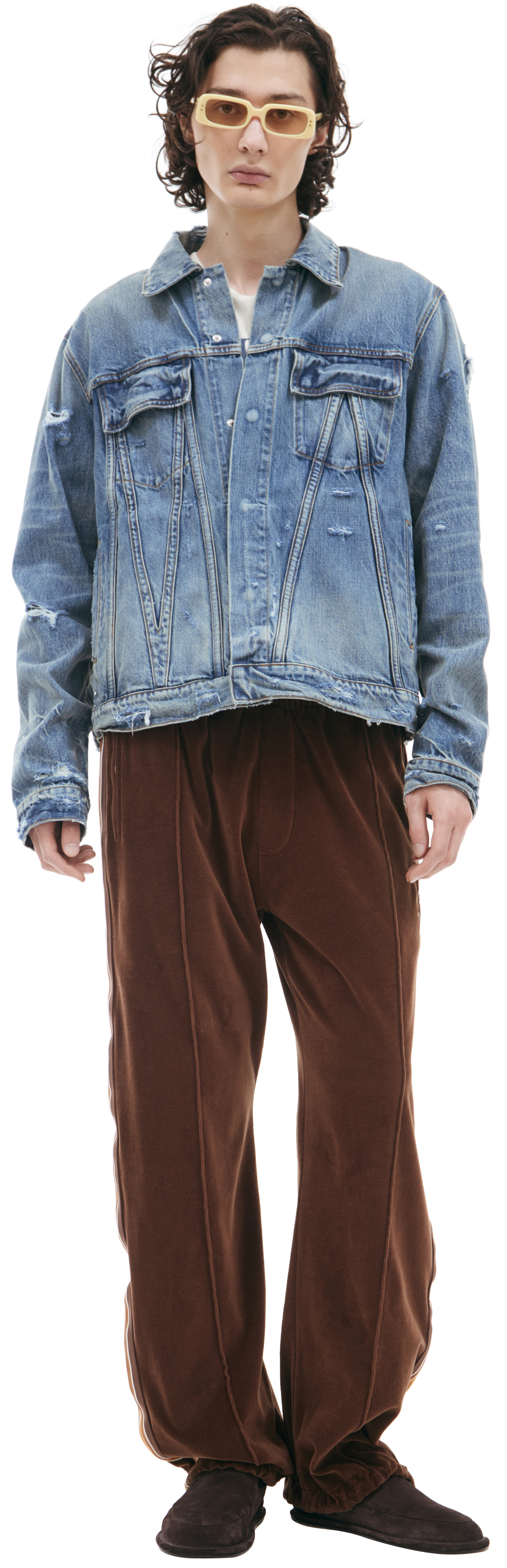 Buy AMIRI men blue denim jacket with buttons for $755 online on