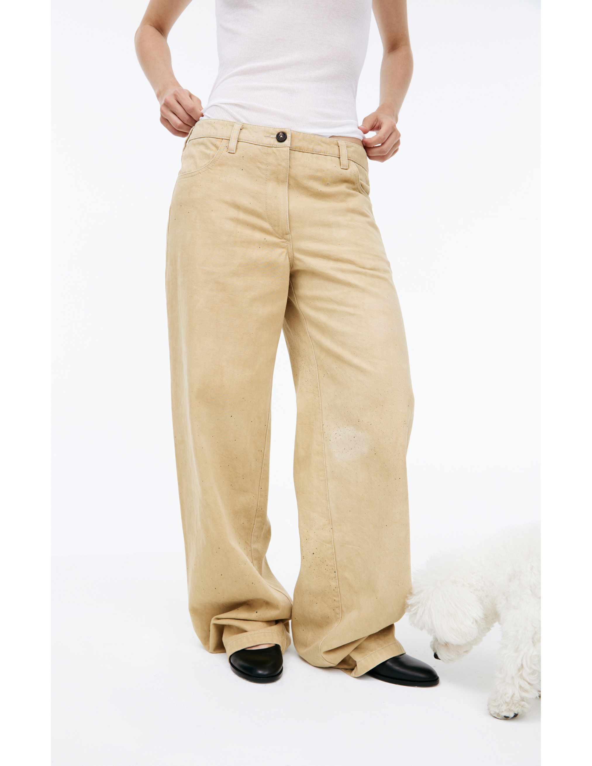 Ziggy Chen Trousers With Paint Effect In Brown