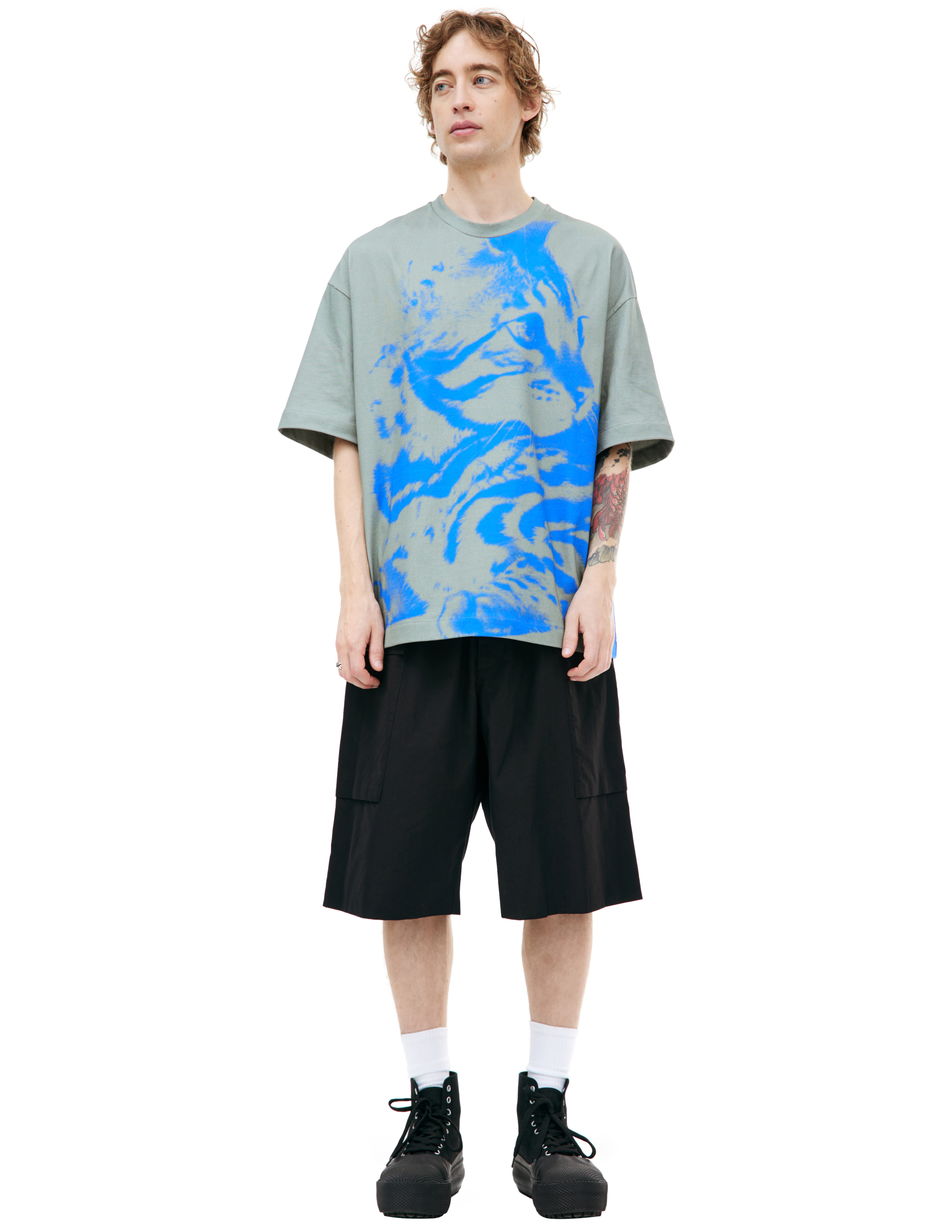 Shop Jil Sander Oversize Printed T-shirt In Green