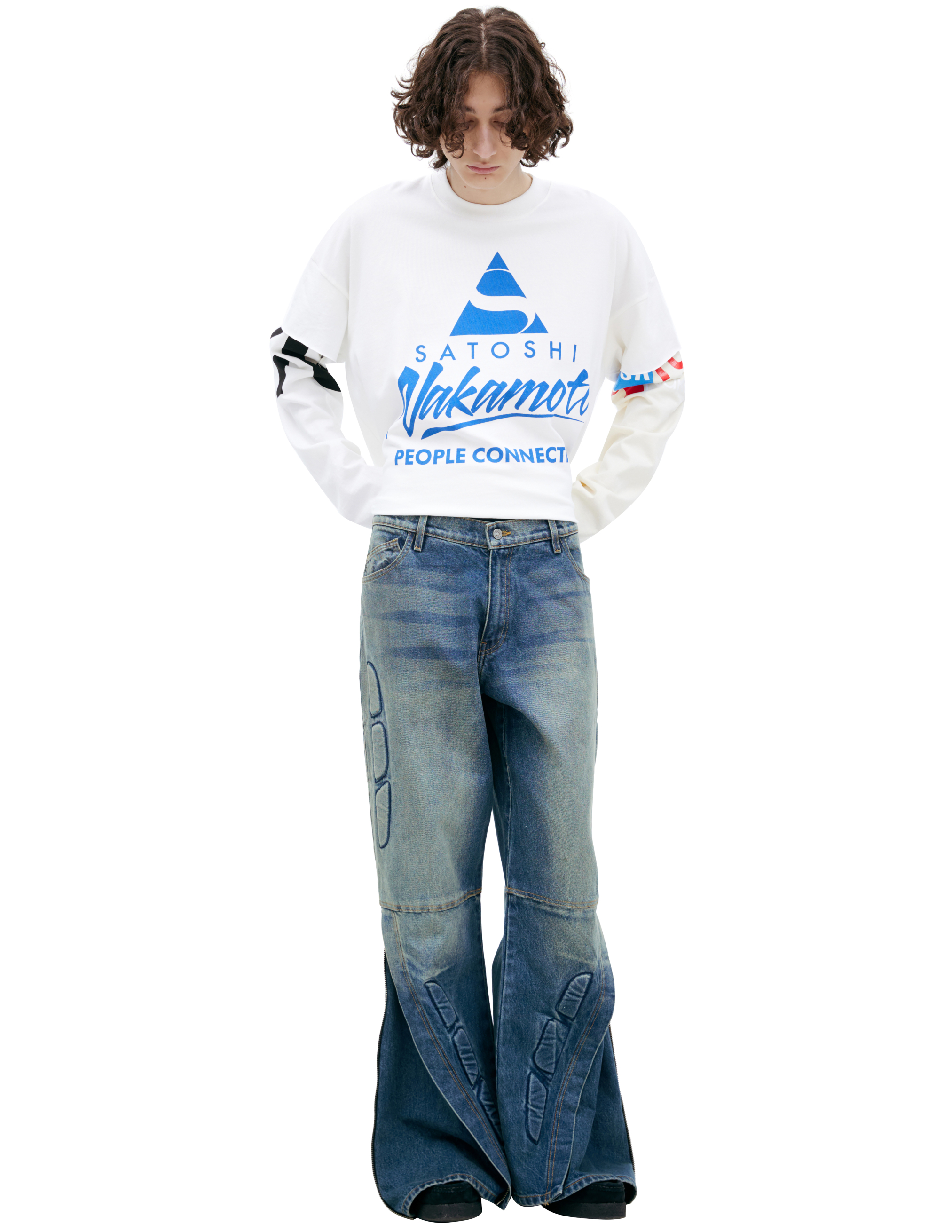 Satoshi Nakamoto Wide Jeans With Zippers