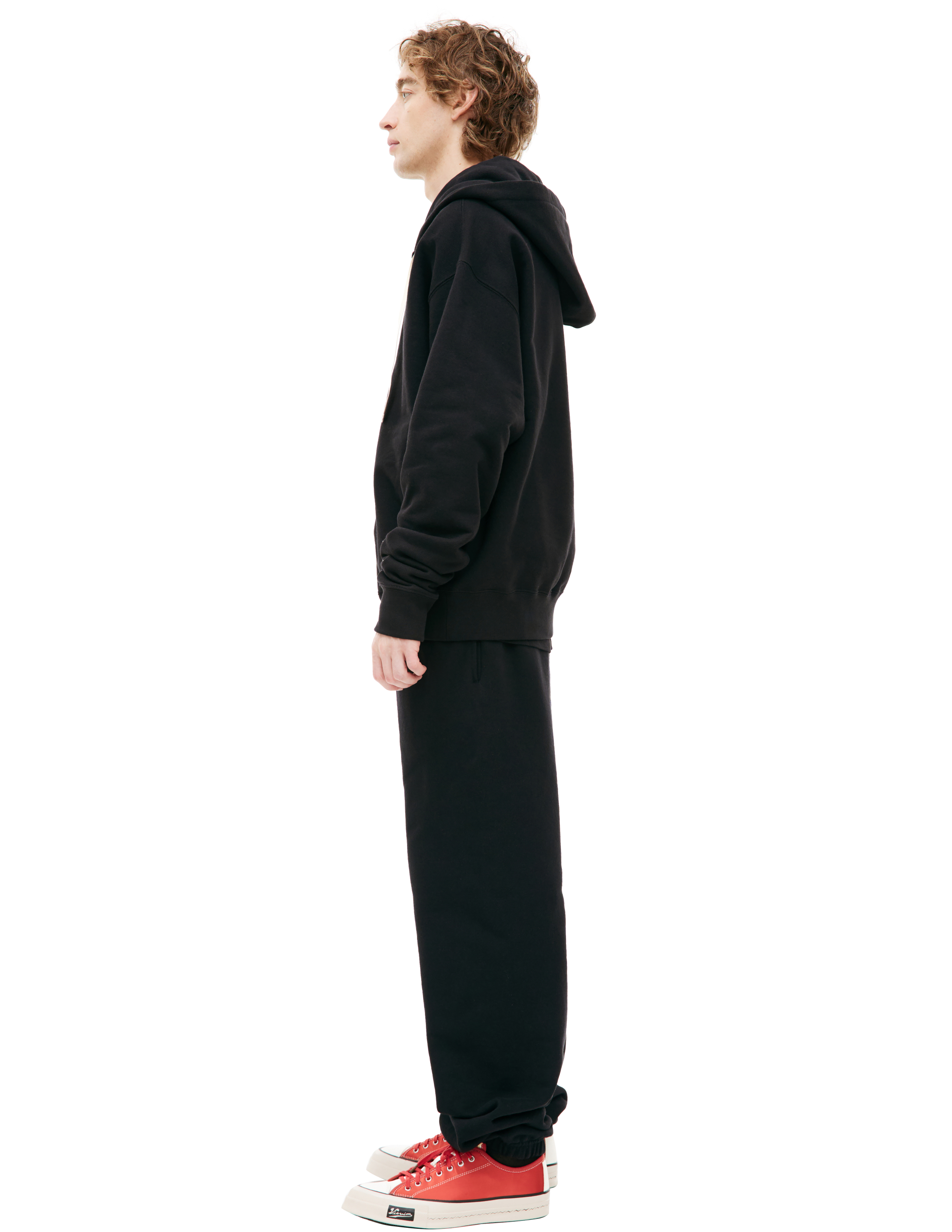 Shop Jil Sander Black Zip Up Hoodie