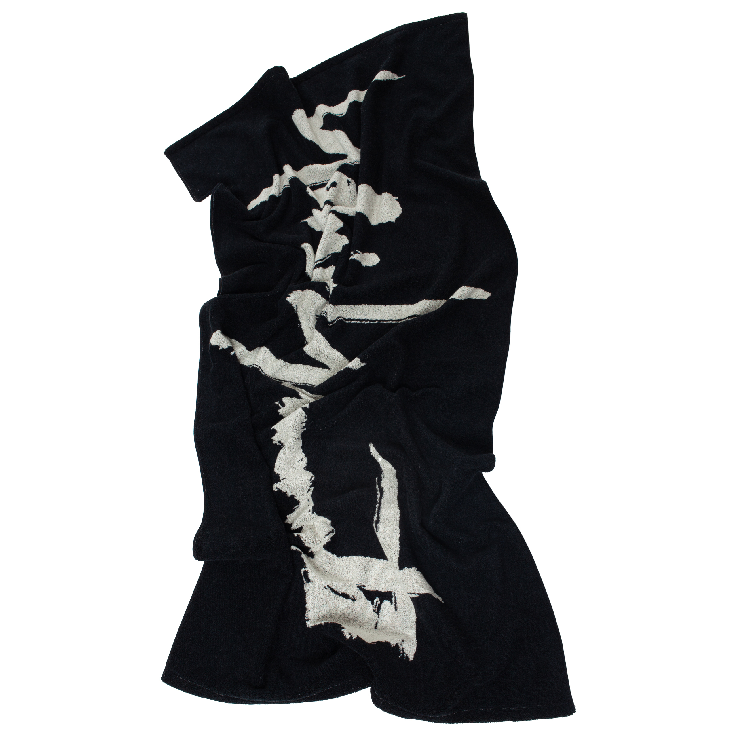 Yohji Yamamoto Double-sided Logo Towel In Black