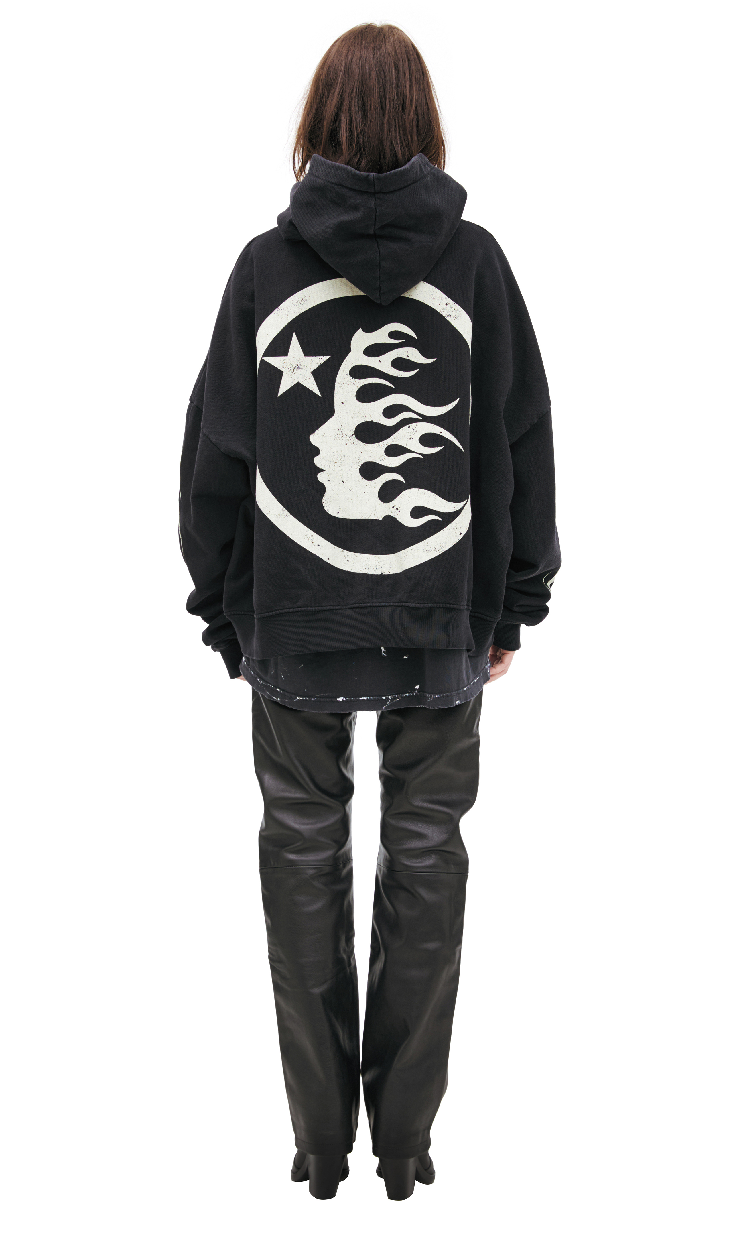 Buy Hellstar women black print hoodie for $291 online on SV77