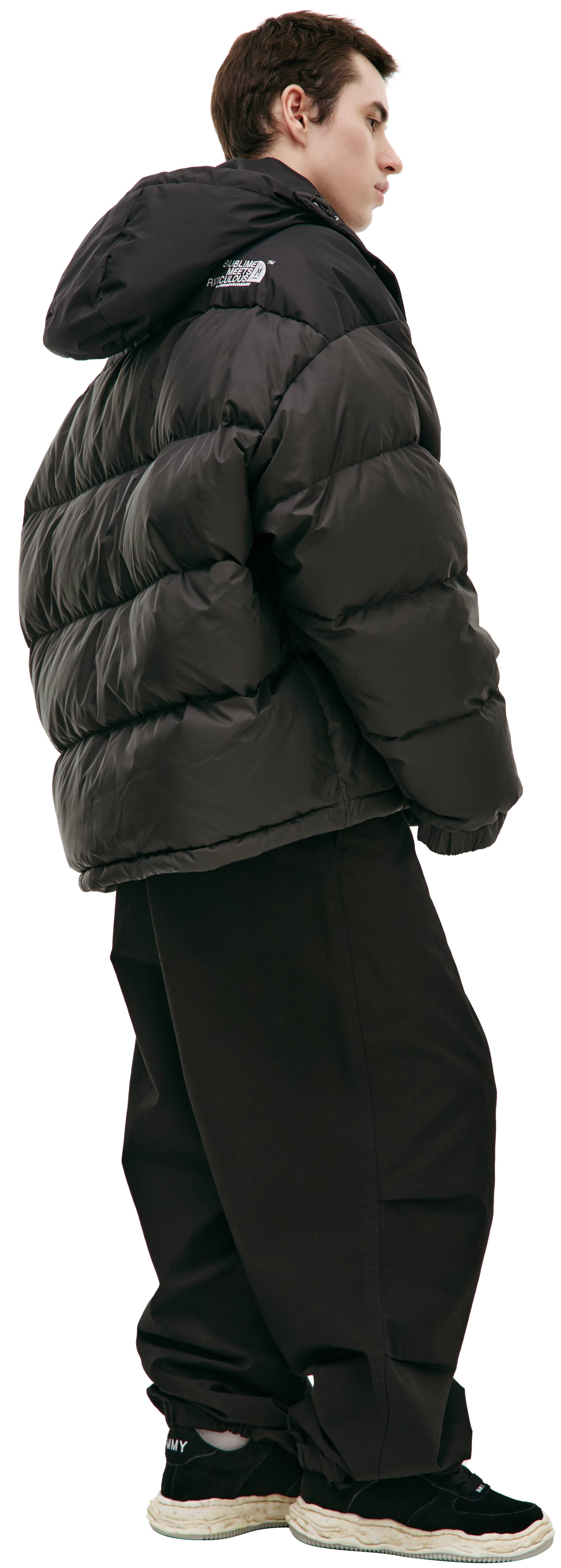 Buy Maison Mihara Yasuhiro men black down jacket with logo