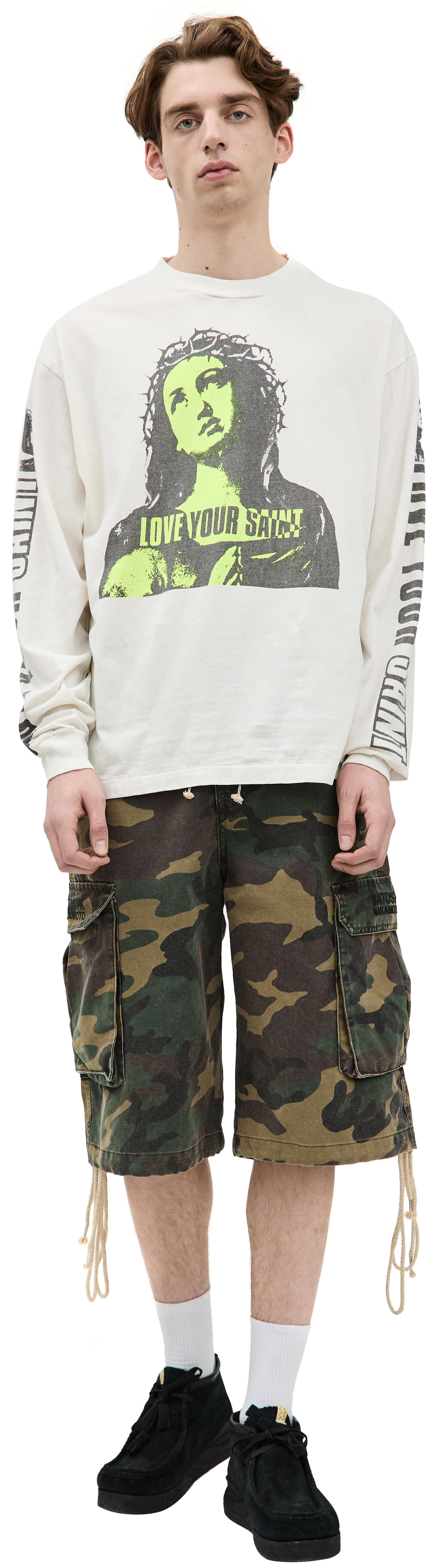 Buy Saint Mxxxxxx men white longsleeve with print for $295