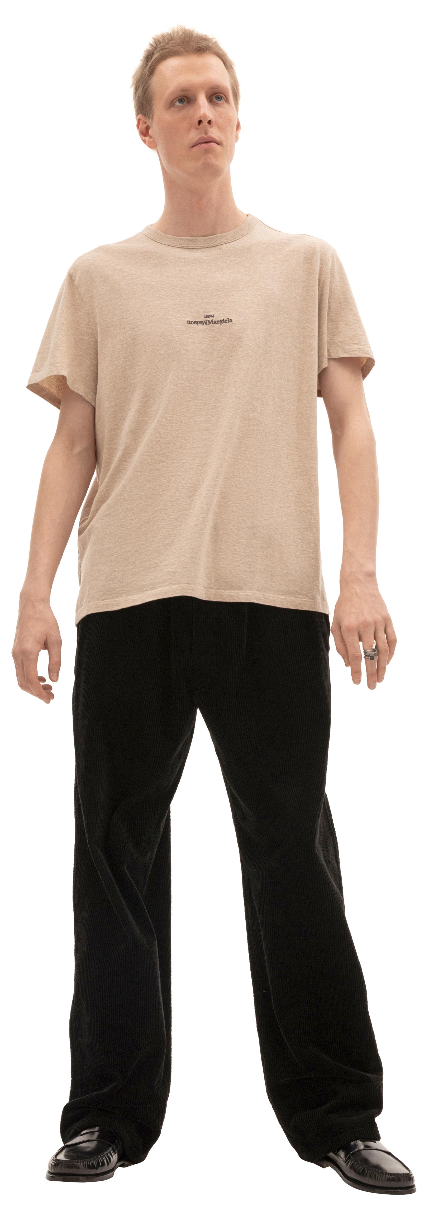 Buy Maison Margiela men beige logo t-shirt for $189 online on SV77,  S50GC0659/S23984/114