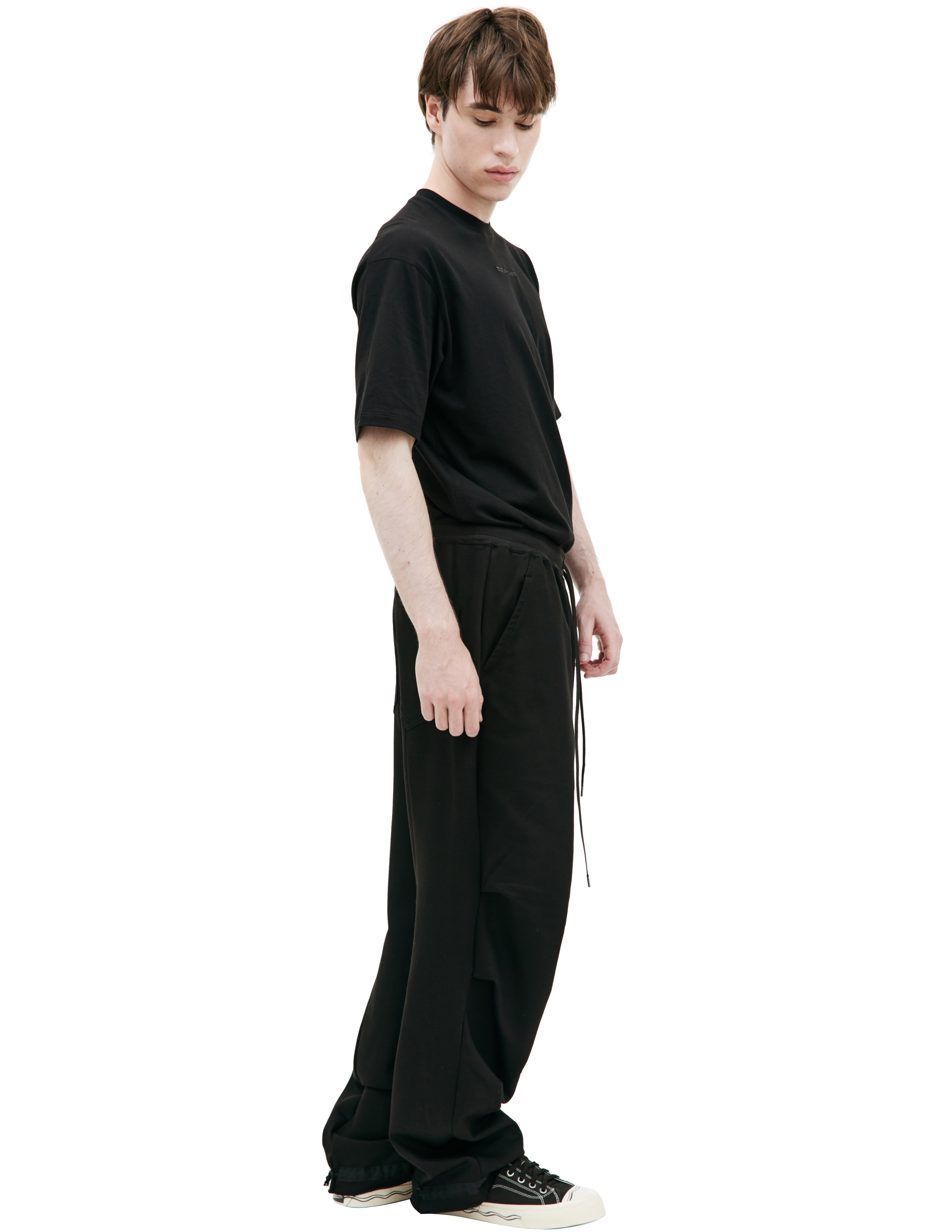 THE VIRIDI-ANNE BLACK COTTON SWEATPANTS 