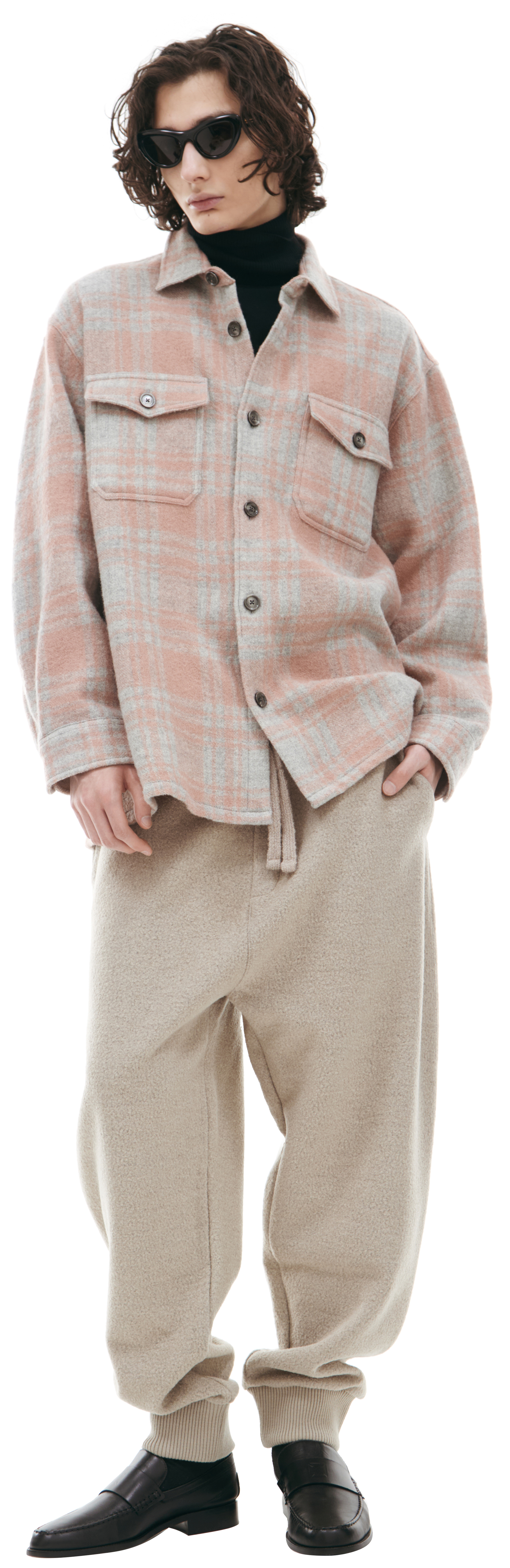 【公式ショップ】 PARIS AMI Buy men online $345 for shirt flannel plaid pink ノート・メモ帳