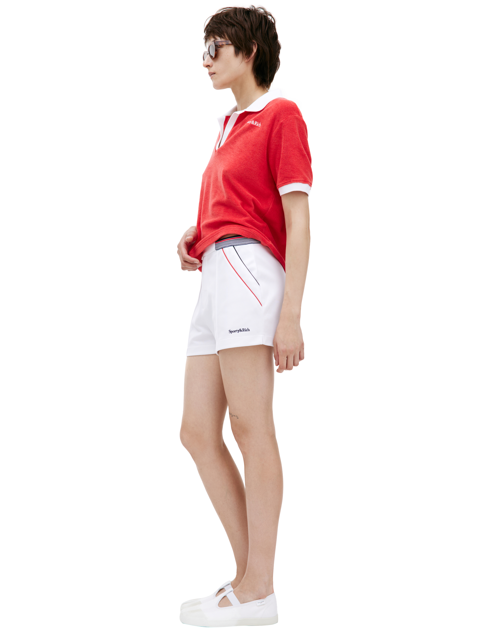 Sporty And Rich White Button-down Shorts In White