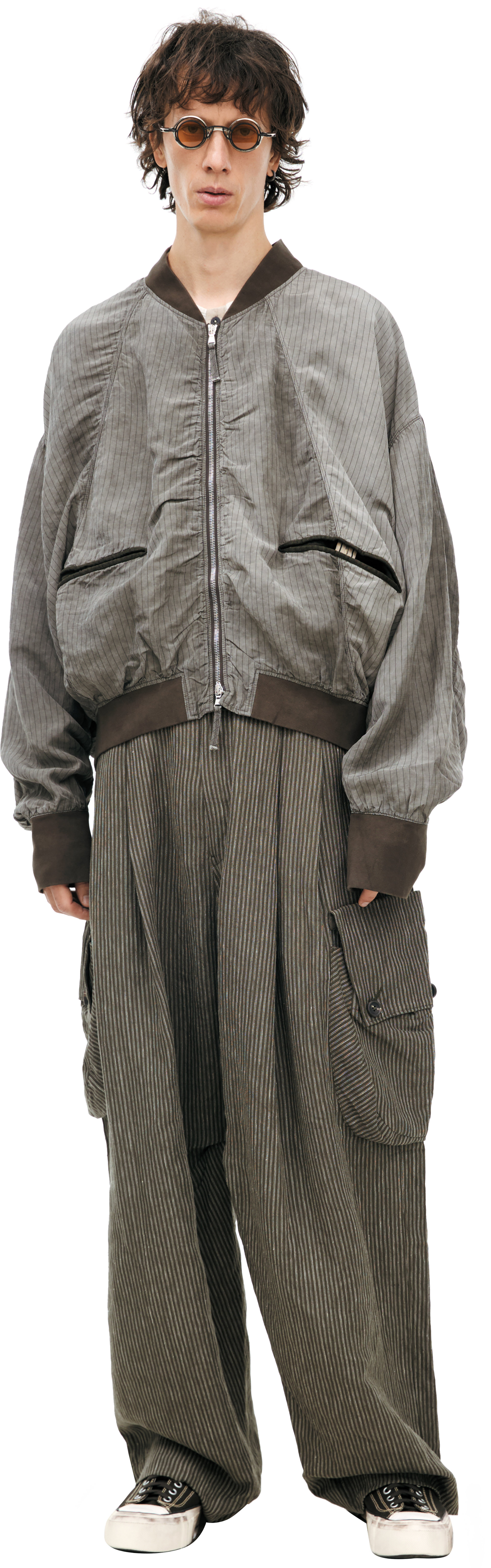 ジャケット・アウター ZIGGY CHEN 26SS Striped Bomber Jacket Buy Ziggy Chen men grey striped bomber jacket for $1,468 online on