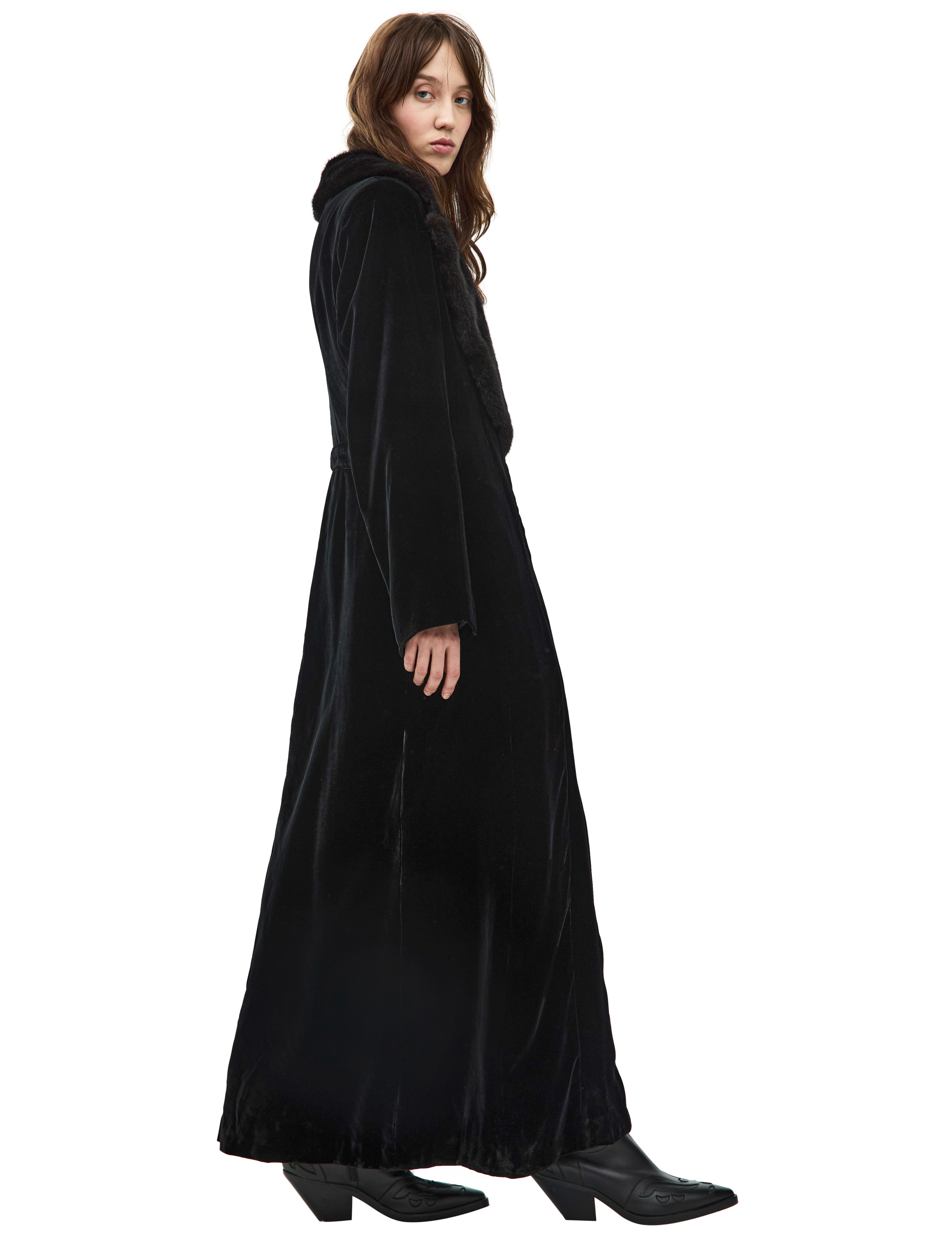 Shop Enfants Riches Deprimes Coat With Mink Collar In Black