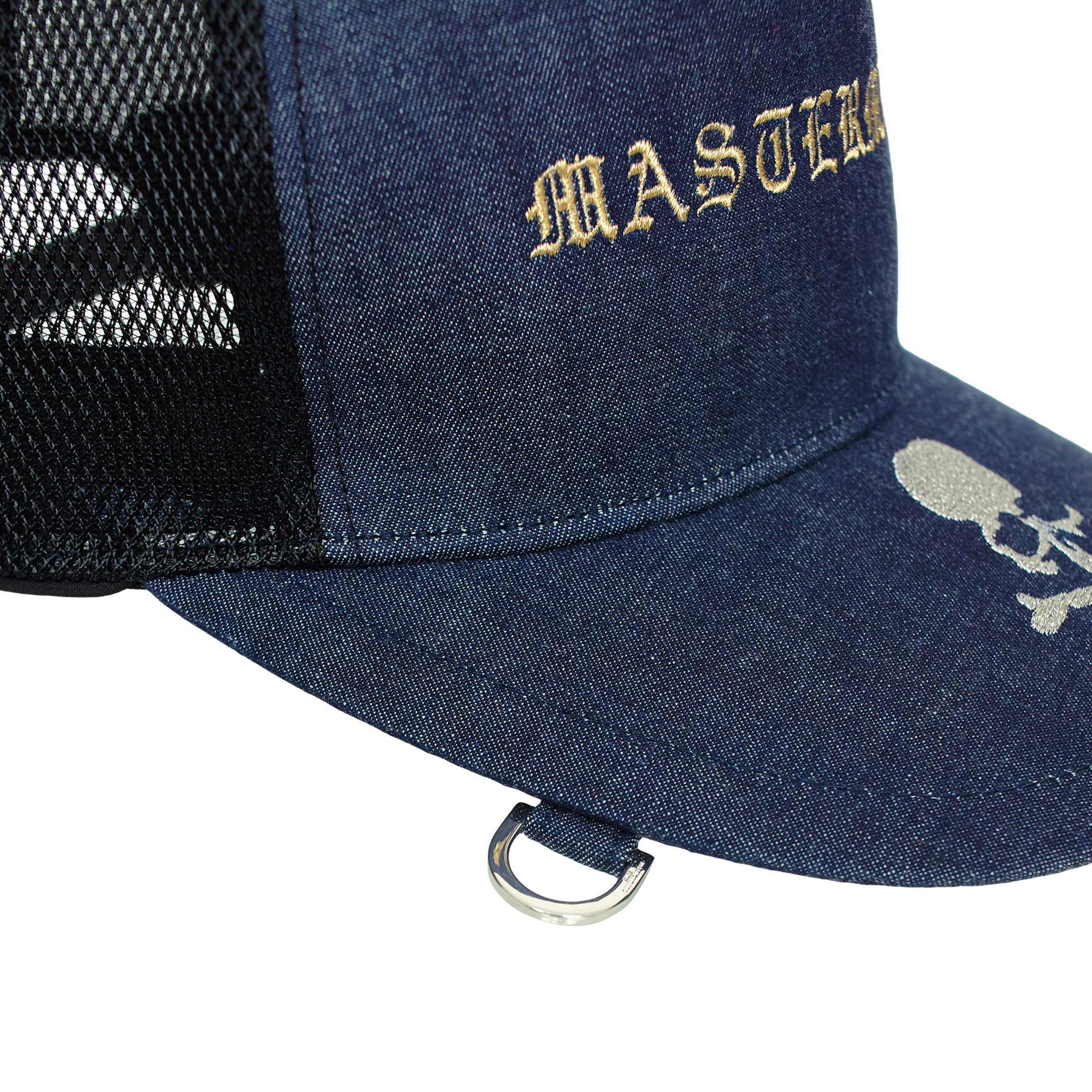 Shop Mastermind Japan Embroidered Logo Denim Cap In Blue