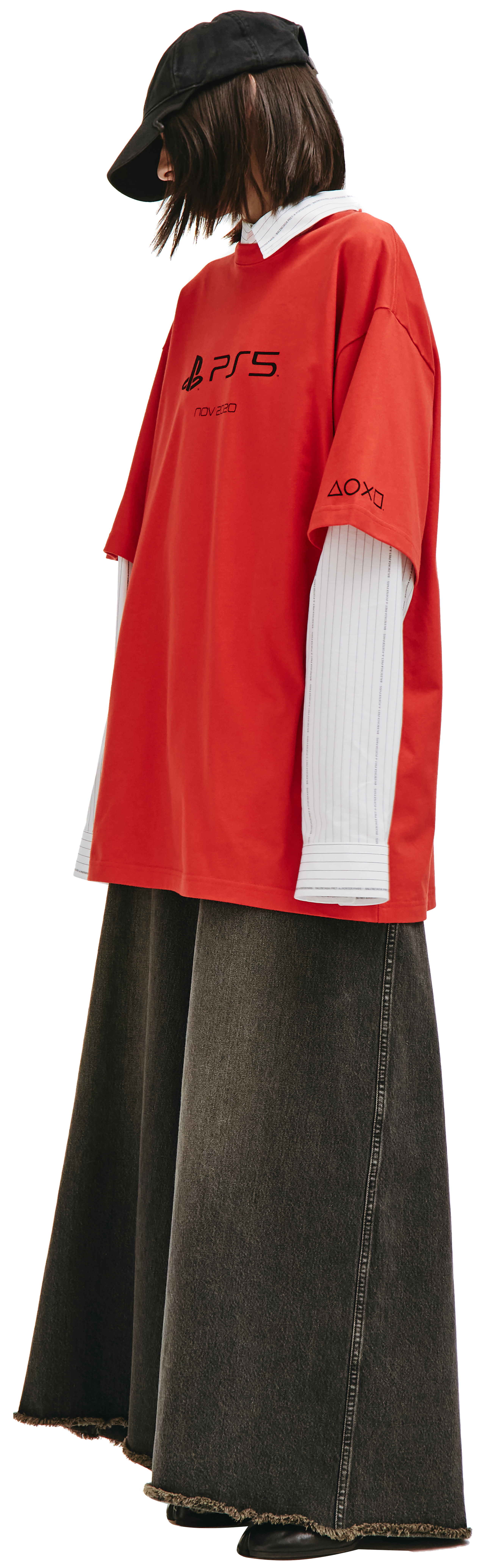 Buy Balenciaga women playstation t-shirt in red for $424