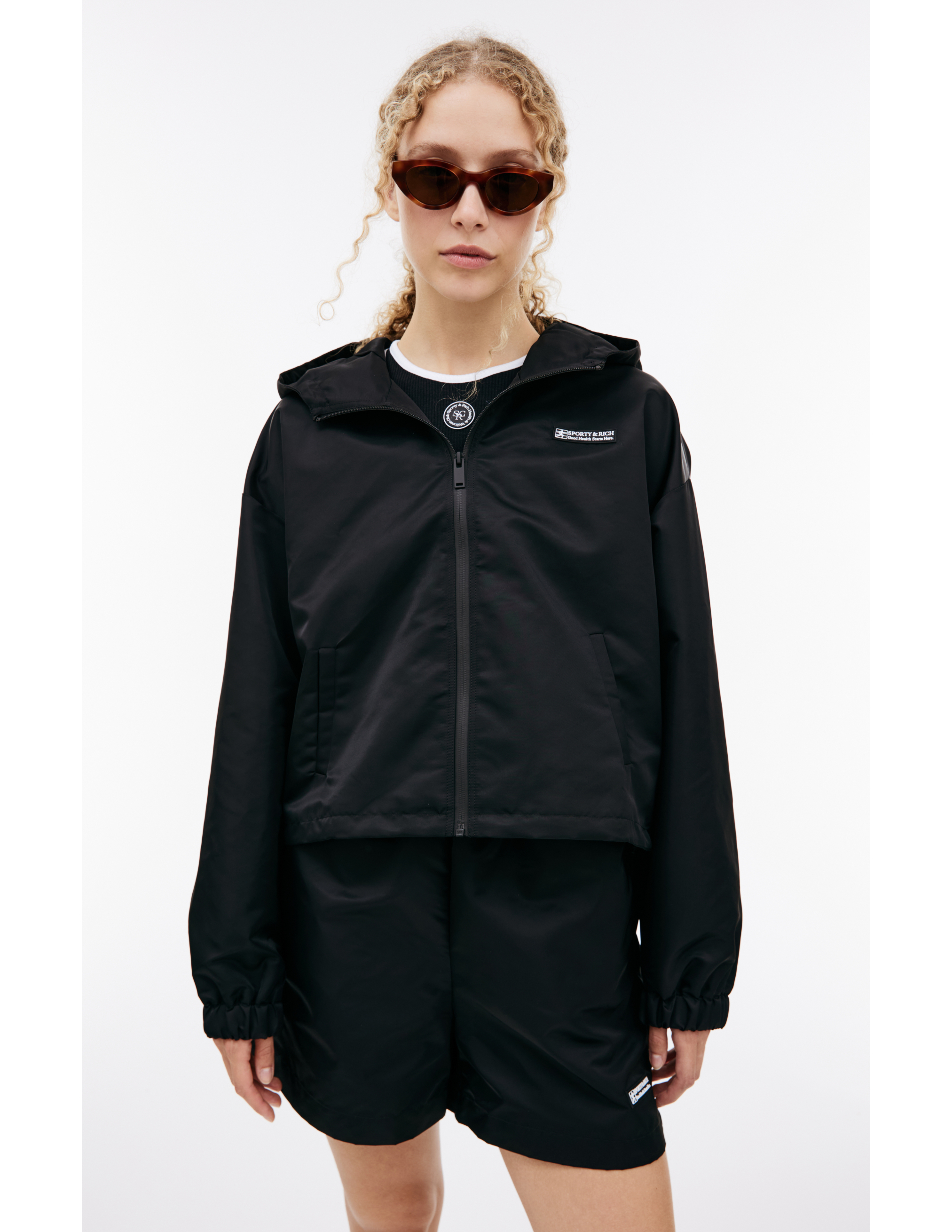 Shop Sporty And Rich Black Nylon Jacket