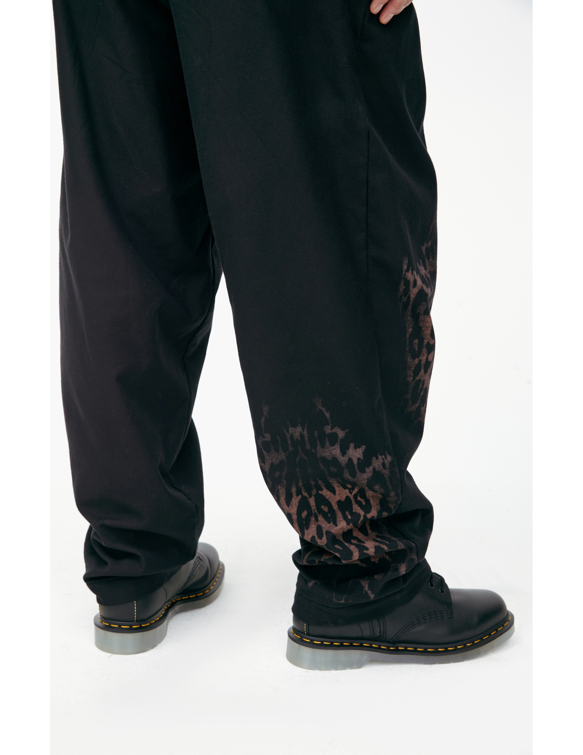 Yohji Yamamoto Animalistic Print Trousers In Black