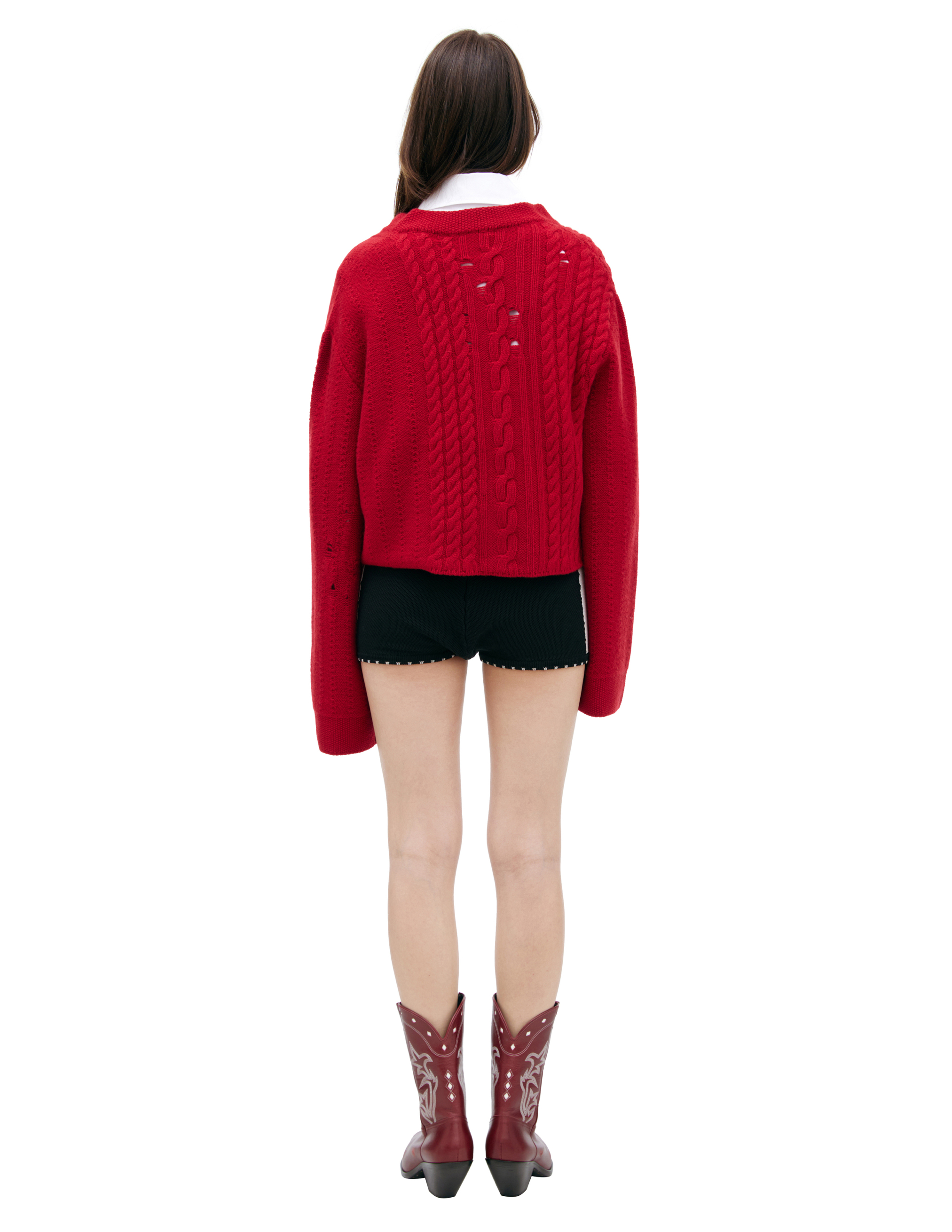 Enfants Riches Deprimes Long-sleeved Knitted Cardigan In Red