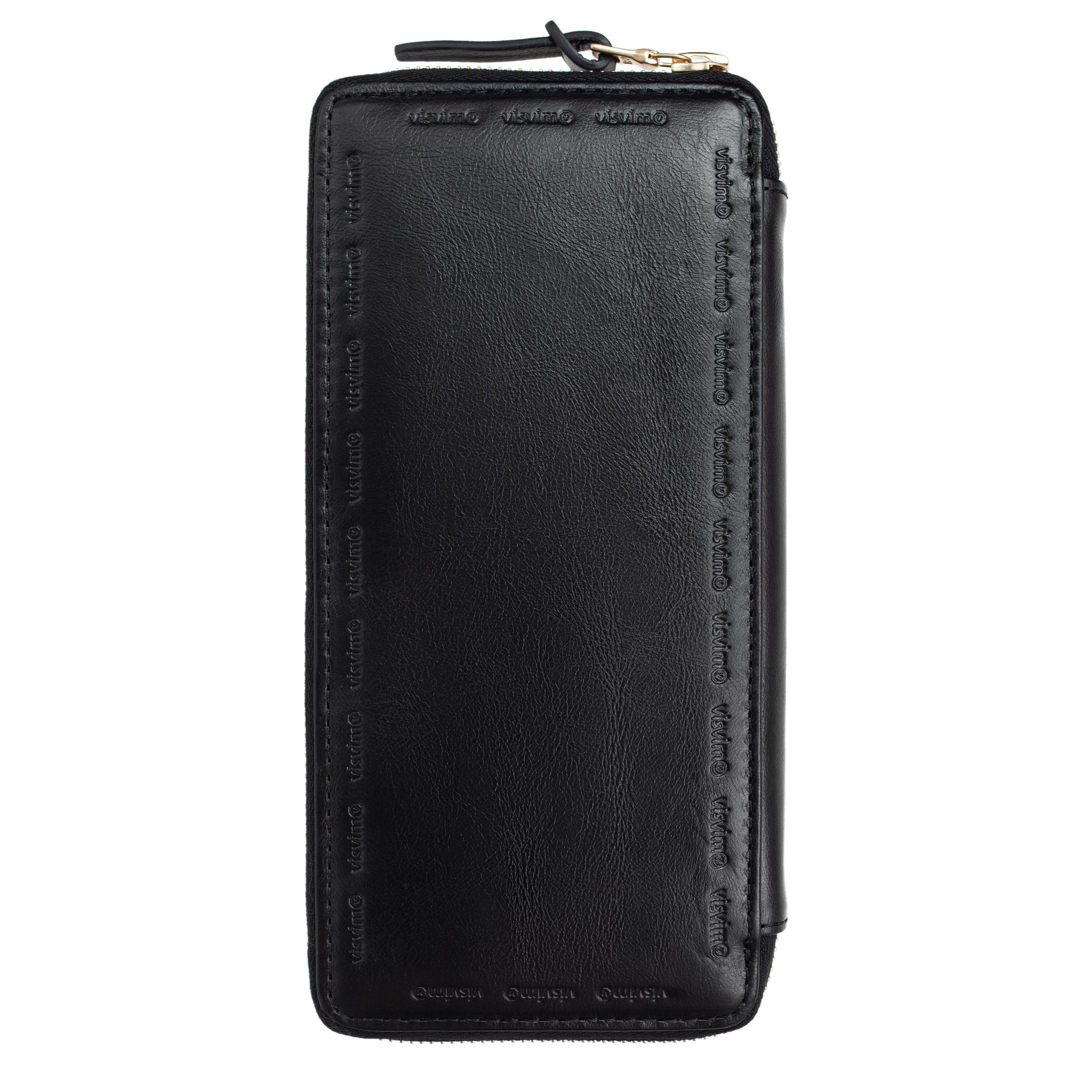 Buy visvim men black leather long wallet for $925 online on SV77