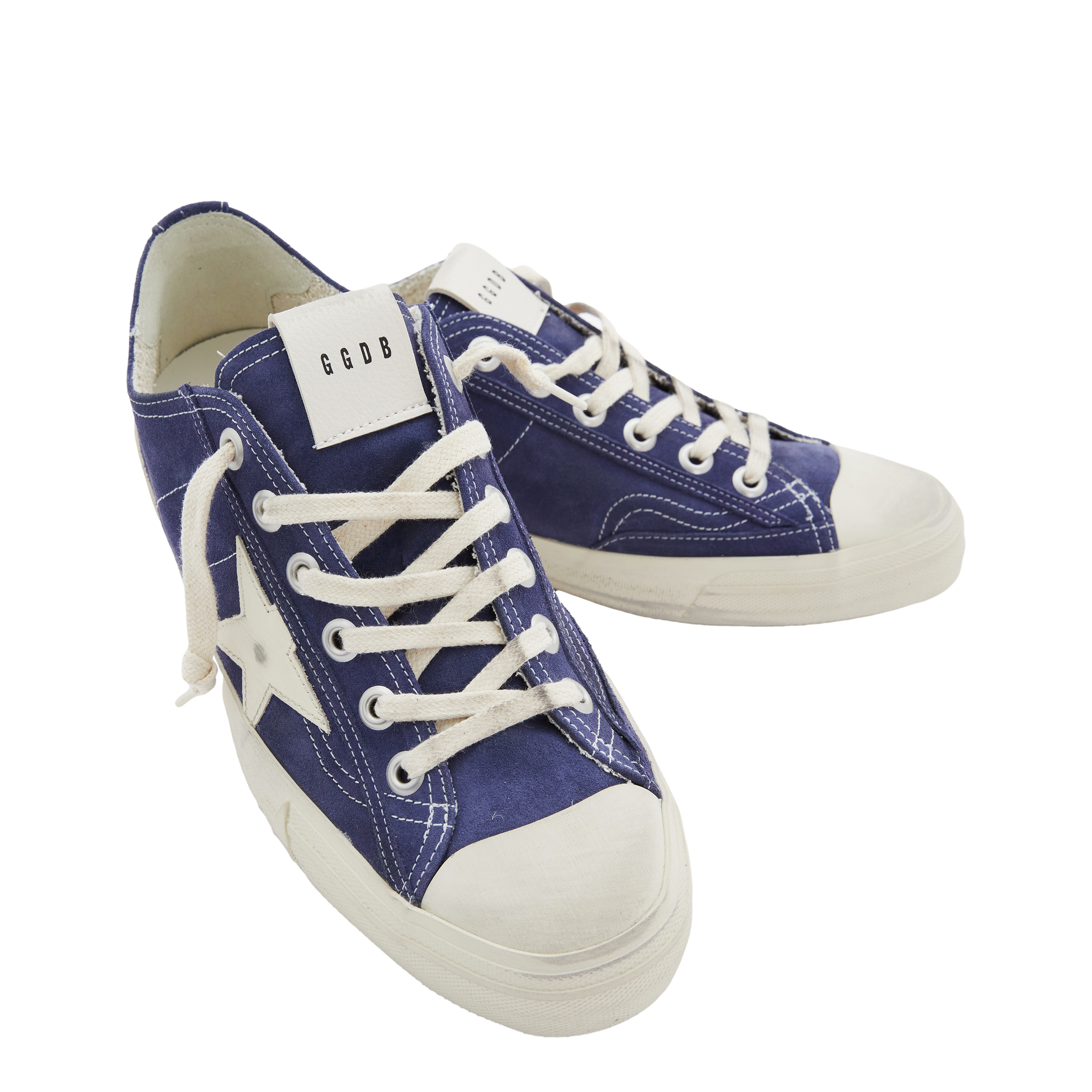 Shop Golden Goose V-star 2 Suede Sneakers In Blue