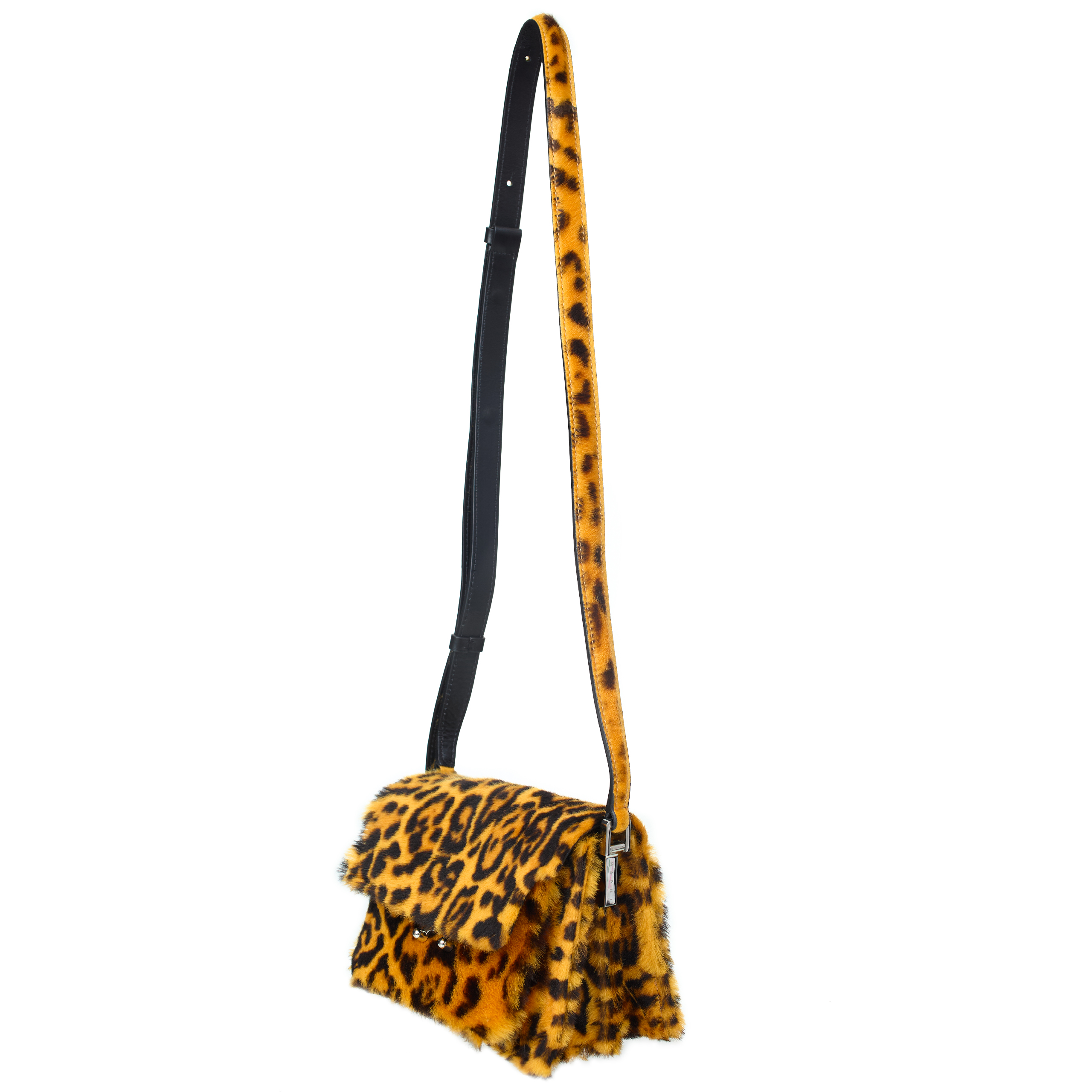 Buy Marni women brown leopard print trunk bag for $1,593