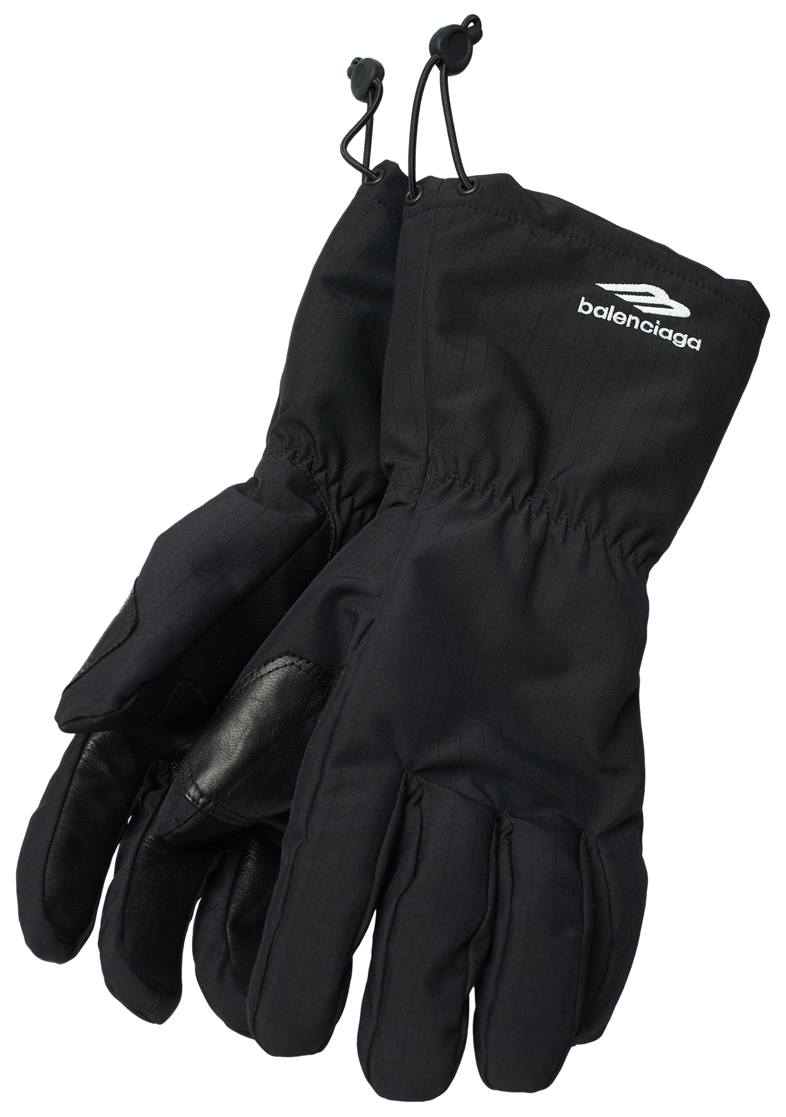 Buy Balenciaga men black embroidered logo gloves for $740 online