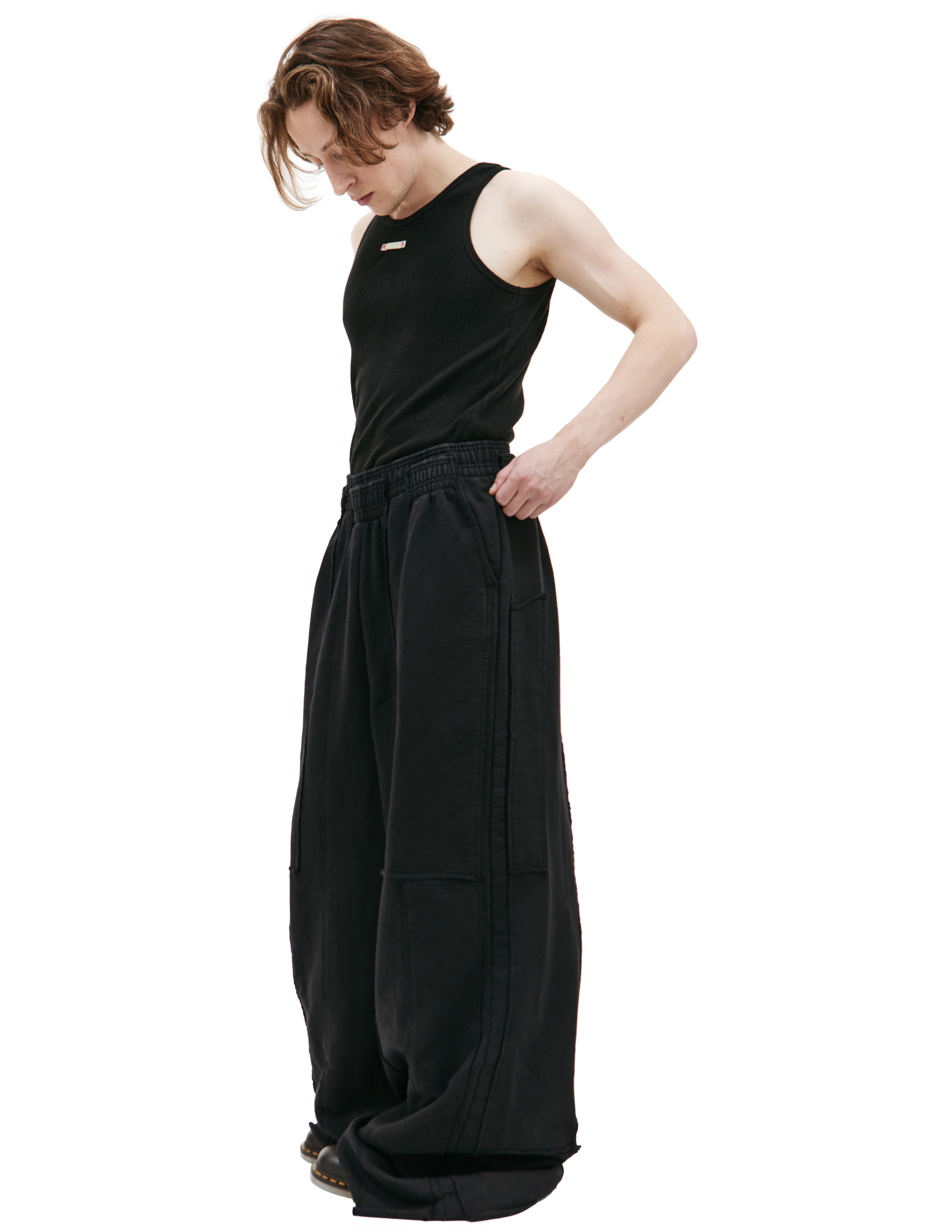 Shop Vetements Black Wide Leg Sweatpants