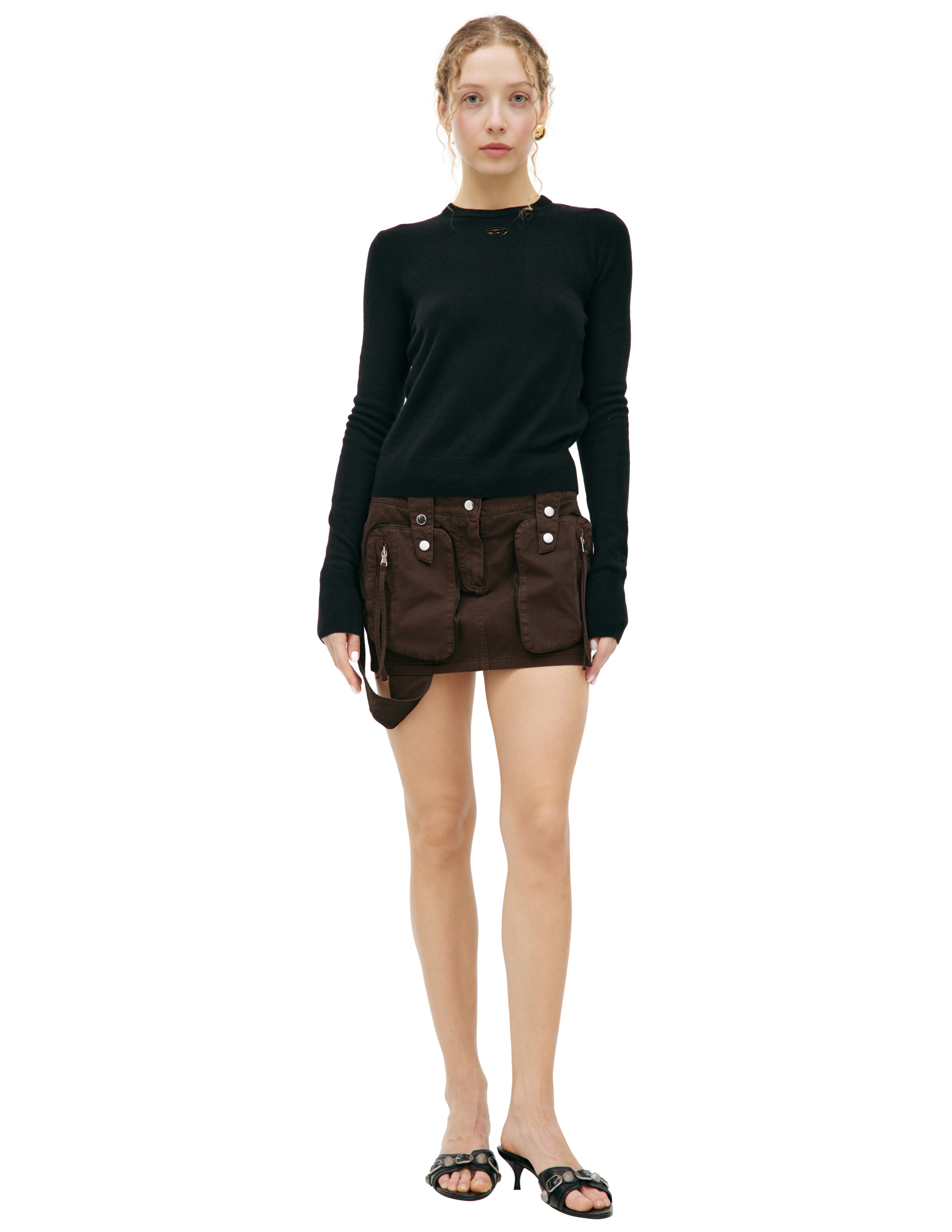 Diesel Black Wool Sweater In Black