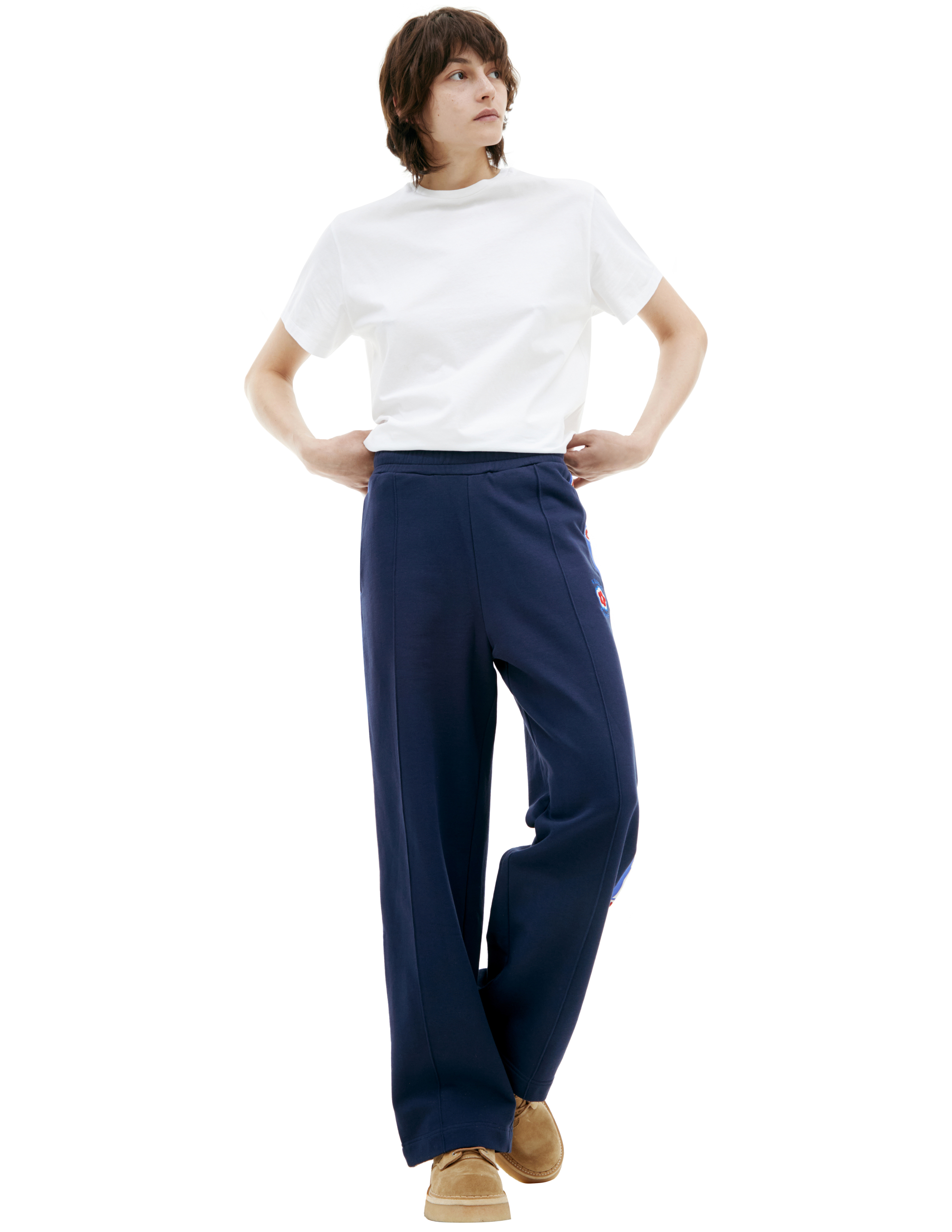 Kenzo Blue Trousers With Stripes In Blue