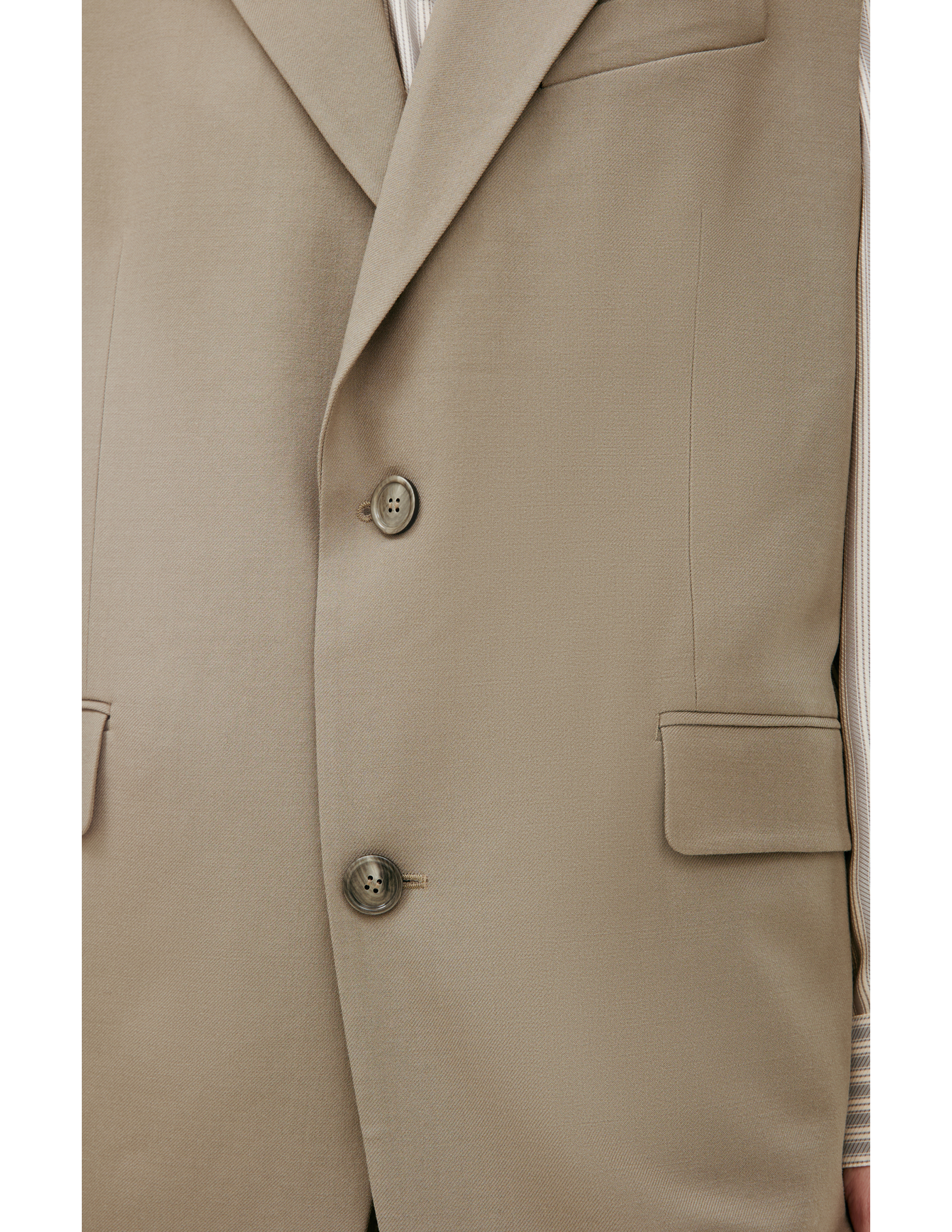 Ami Alexandre Mattiussi Long Jacket With Buttons In Beige
