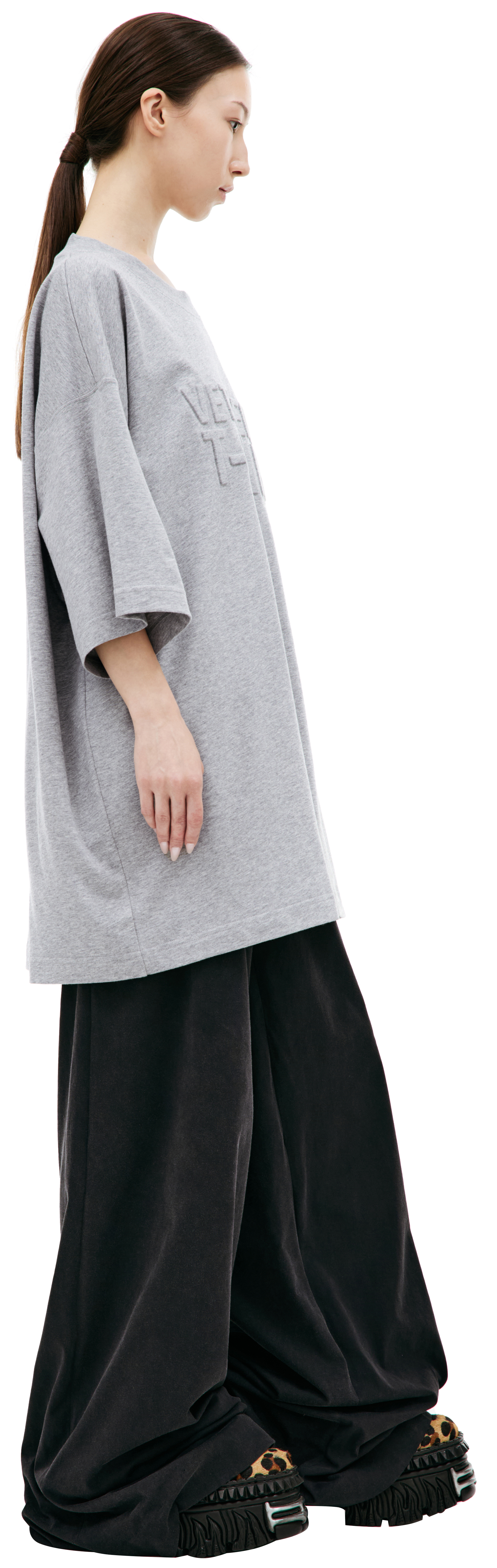 Buy VETEMENTS women grey gray illusion t-shirt for €338