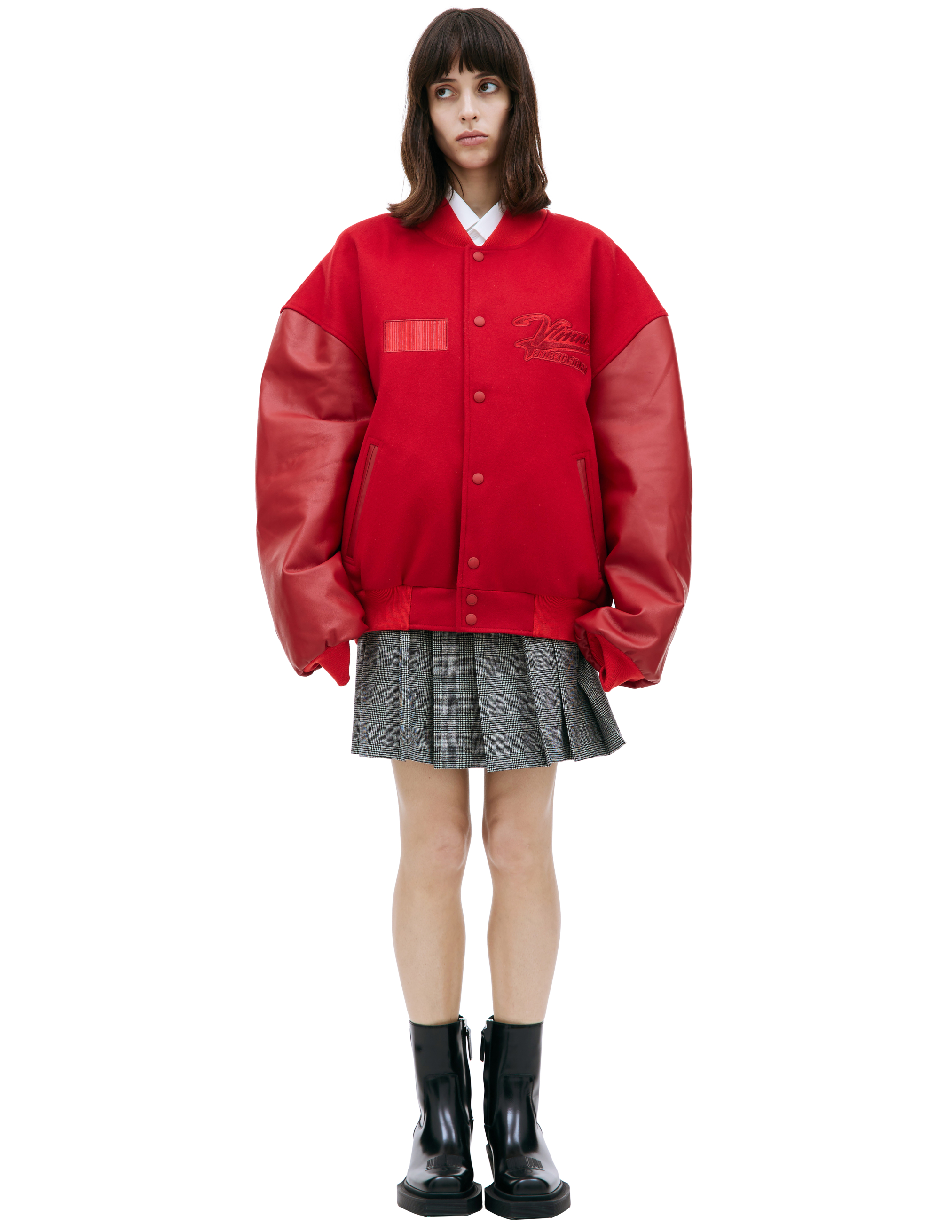 VTMNTS Red paneled bomber jacket