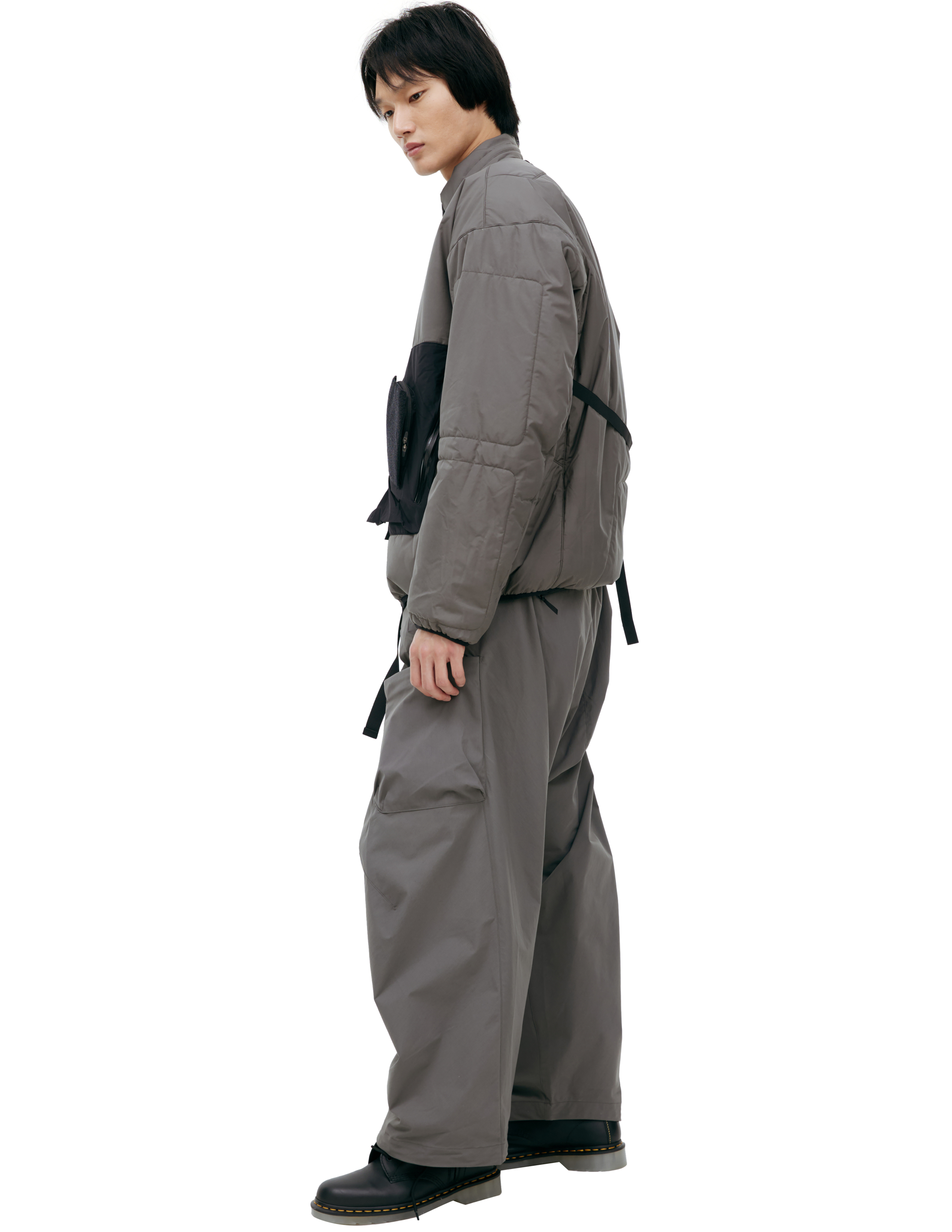 Acronym Grey Jacket With Patch Pockets In Grey