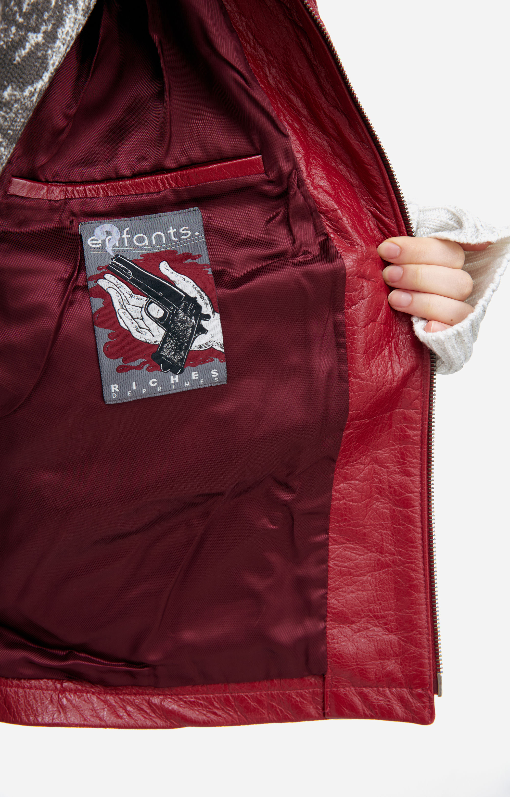 Buy Enfants Riches Déprimés women red leather jacket for $4,232