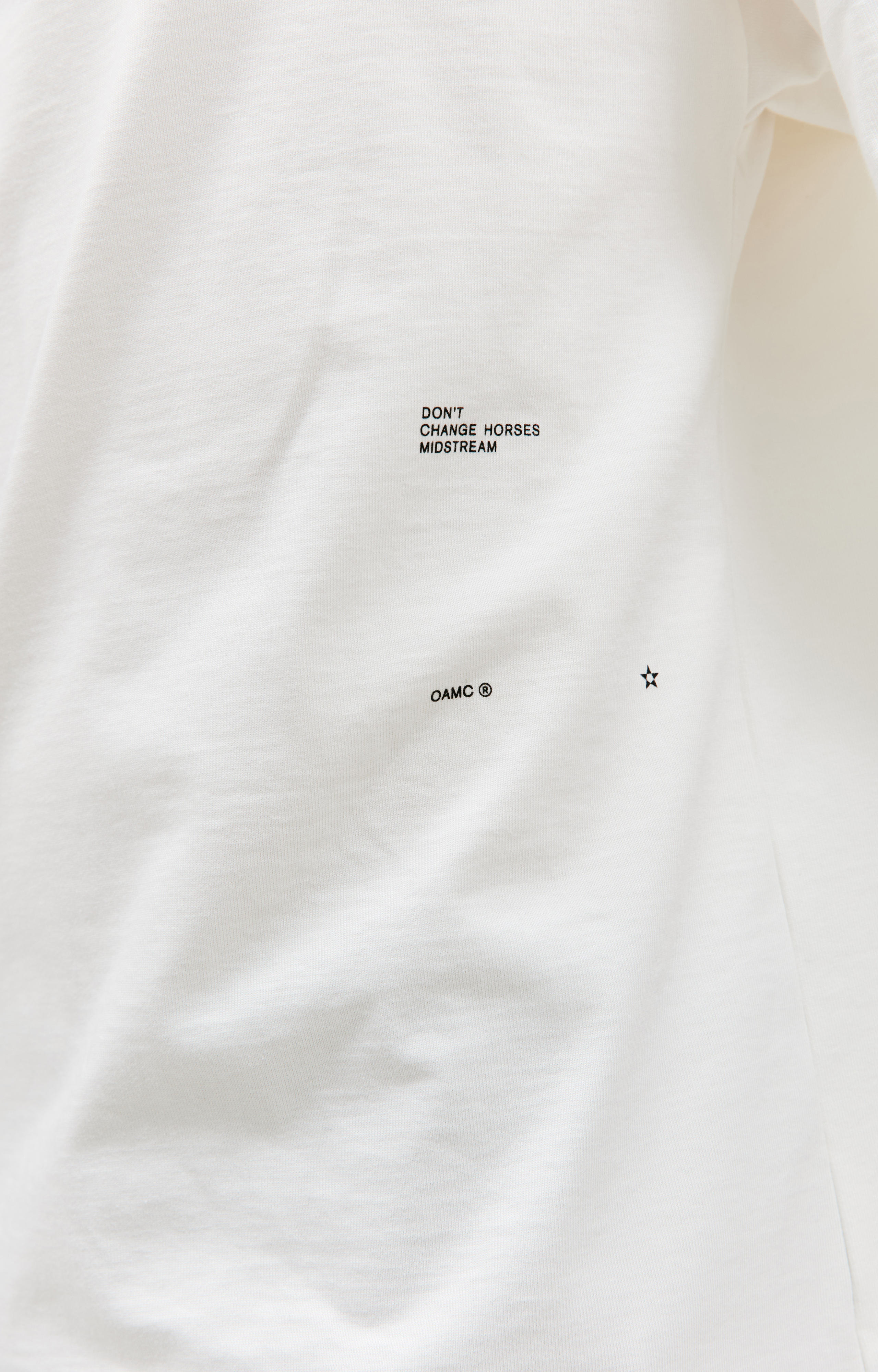 Buy OAMC men white t-shirt with silk patch for €330 online