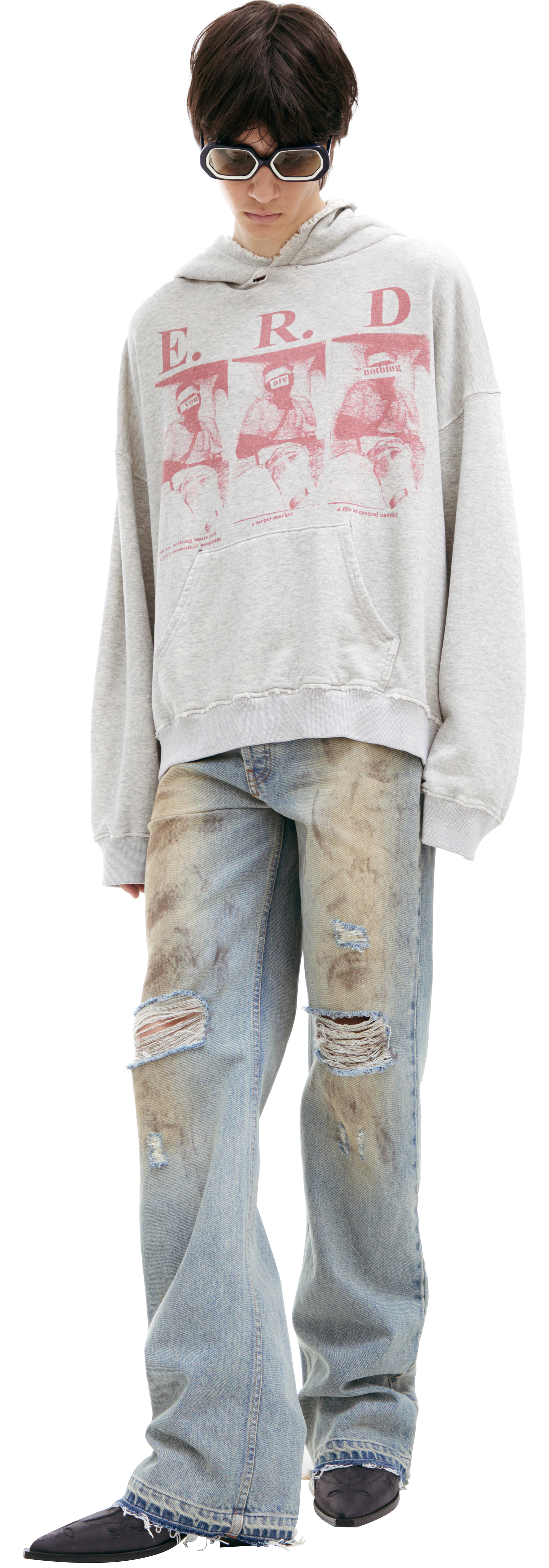 Buy Enfants Riches Déprimés men grey printed hoodie for