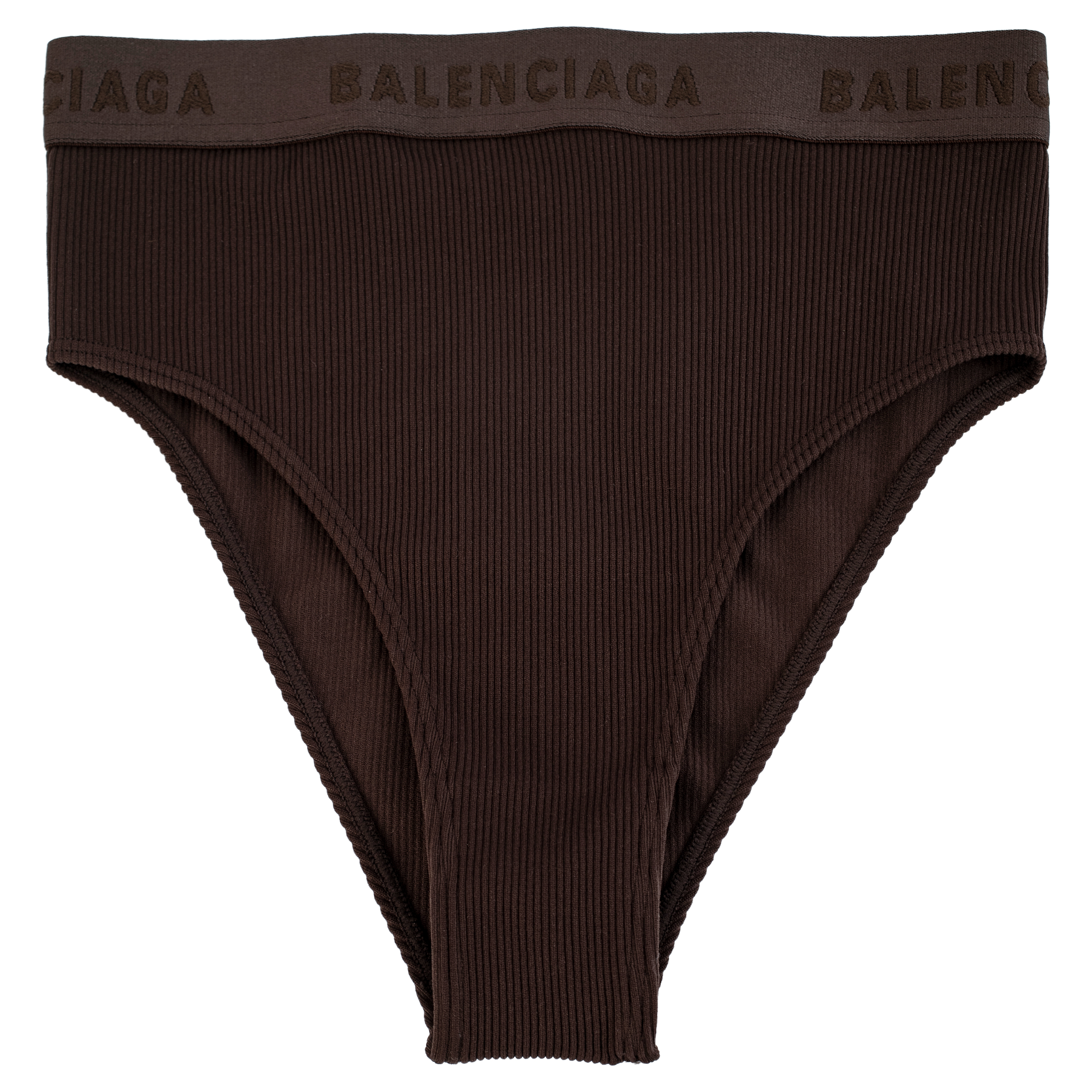 Buy Balenciaga women brown ribbed briefs with logo for $196 online on SV77,  685521/3B4B6/9800
