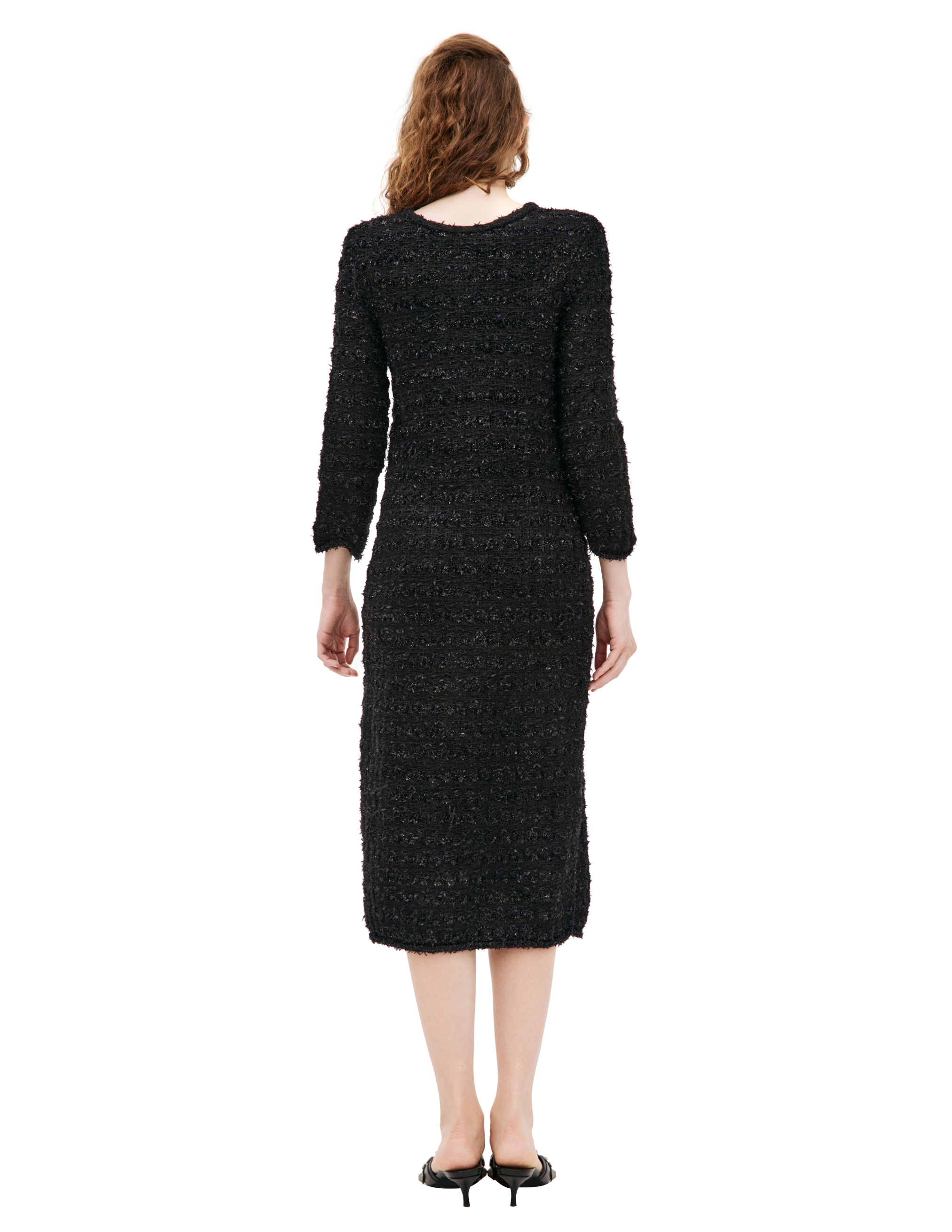 Shop Balenciaga Black Tweed Dress