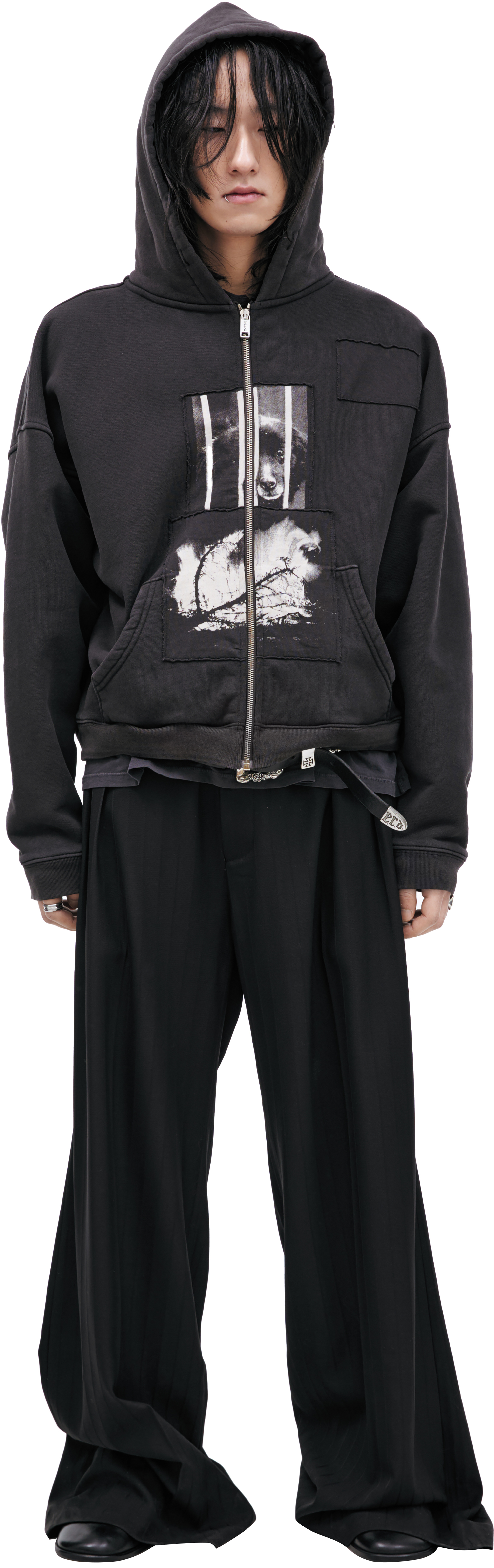 Buy Enfants Riches Déprimés men grey russian chorus hoodie for