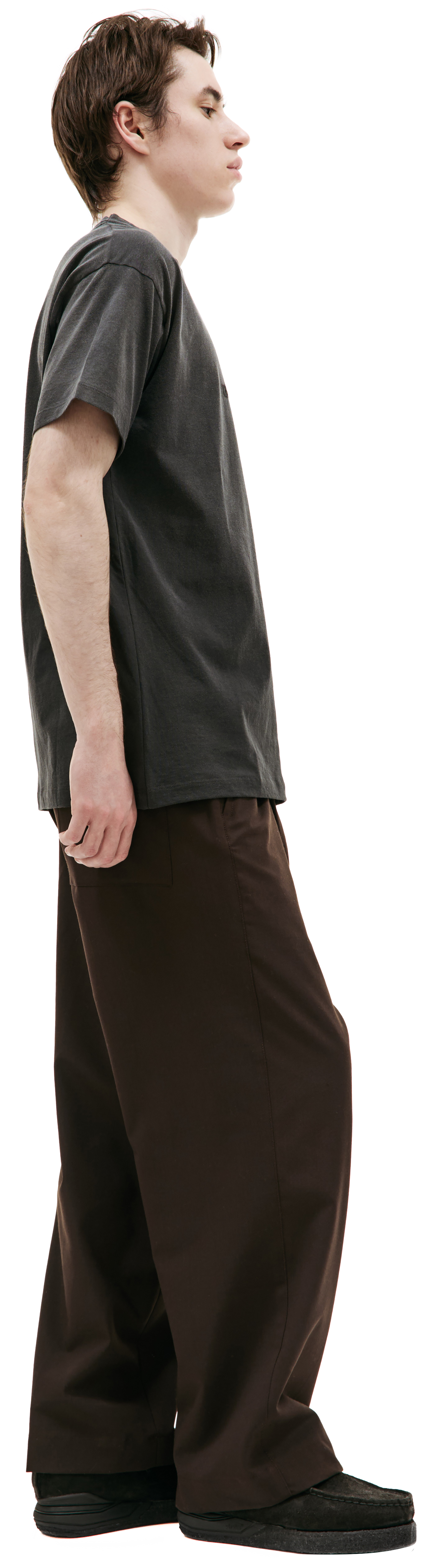 Buy Maison Margiela men grey reverse logo t-shirt for $424