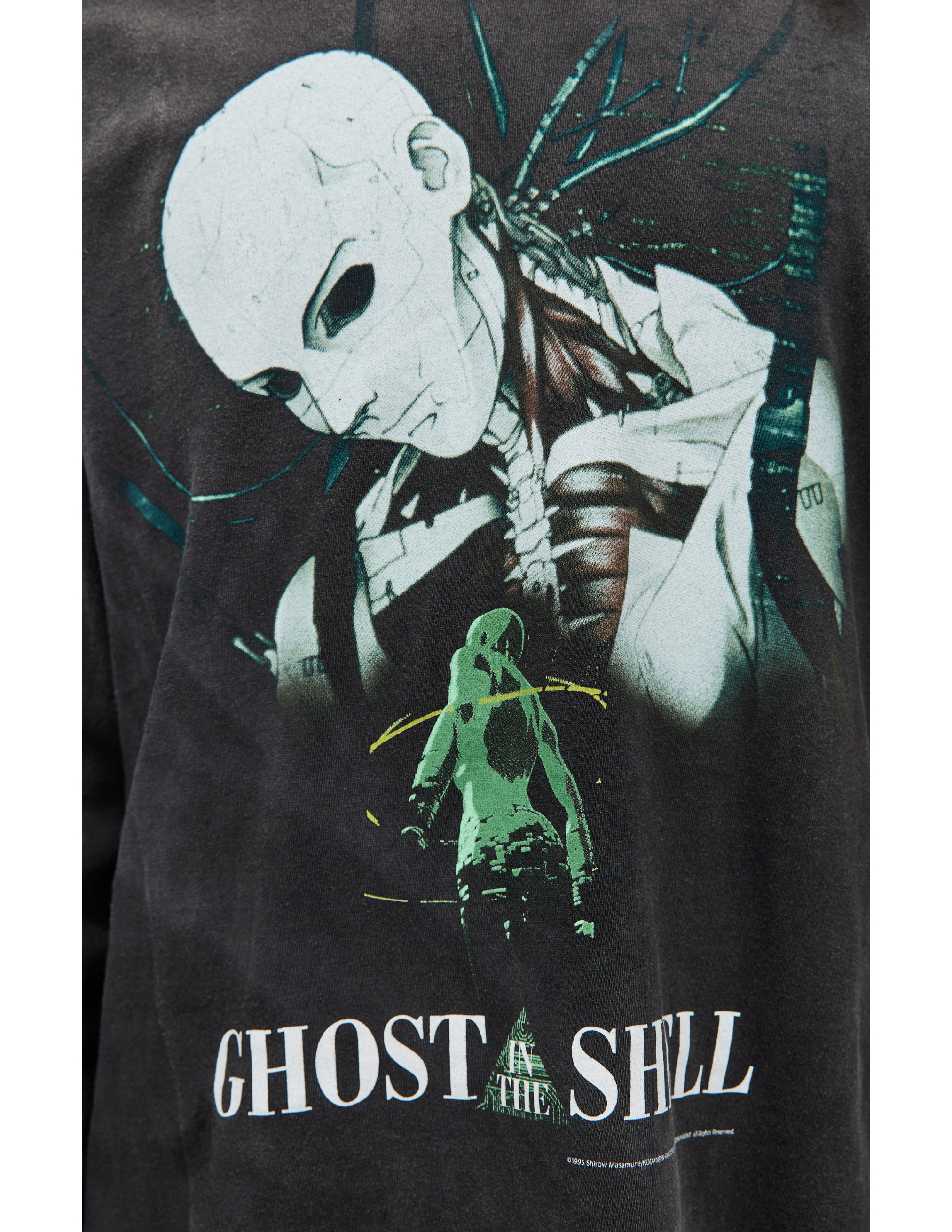 Saint Mxxxxxx X Ghost In The Shell Printed Cotton Top In Grey