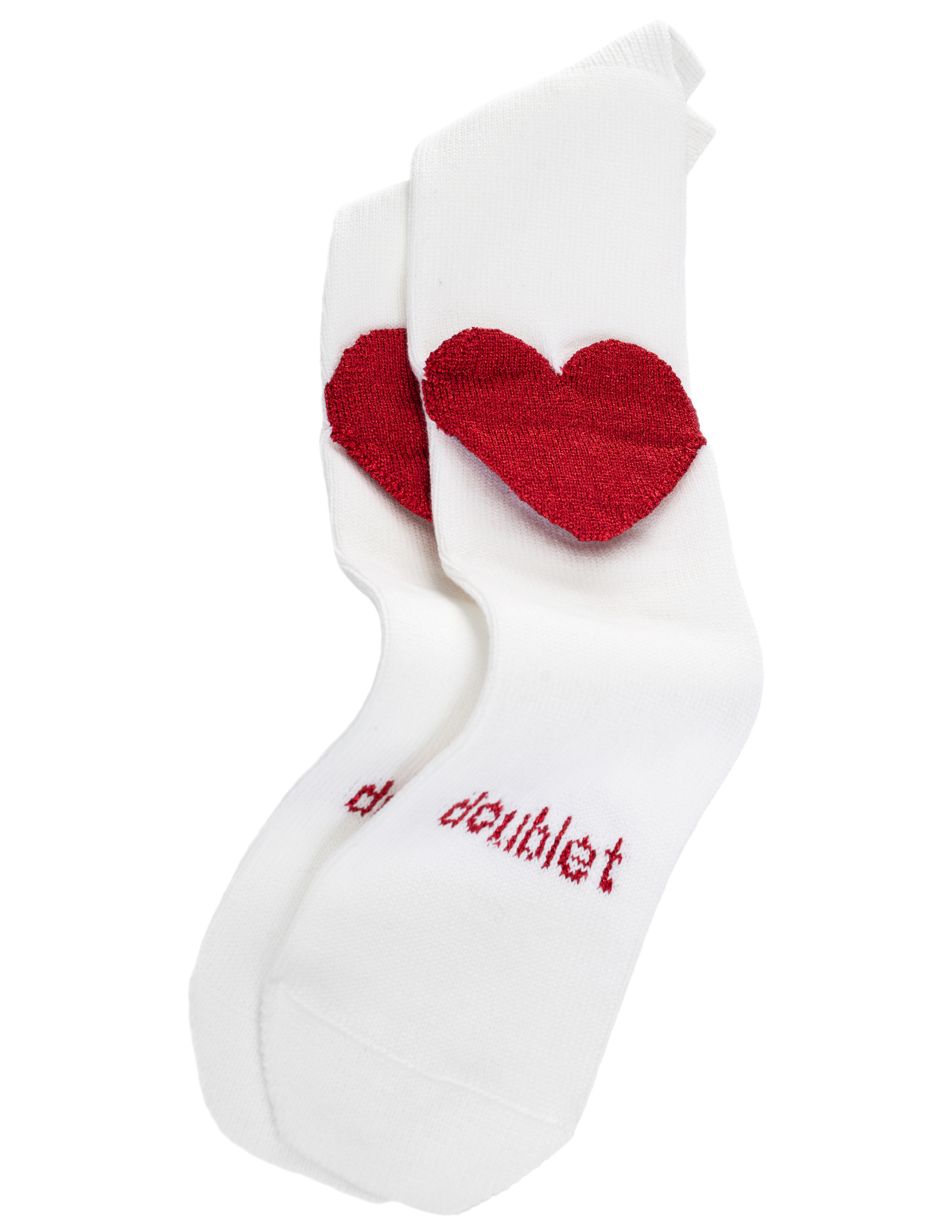 Doublet Red heart heel white socks