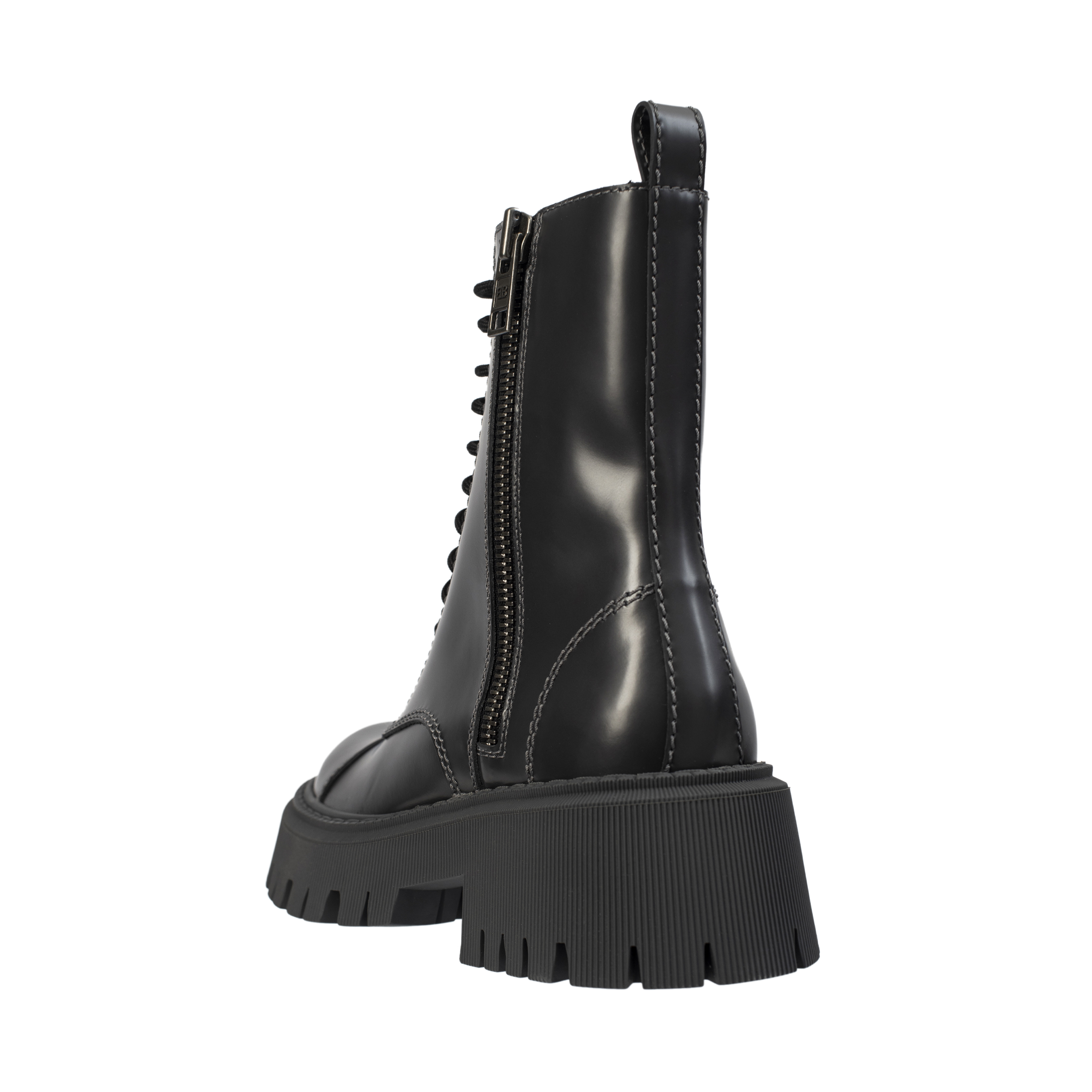 Buy Balenciaga women grey tractor 20mm lace up boots for €990